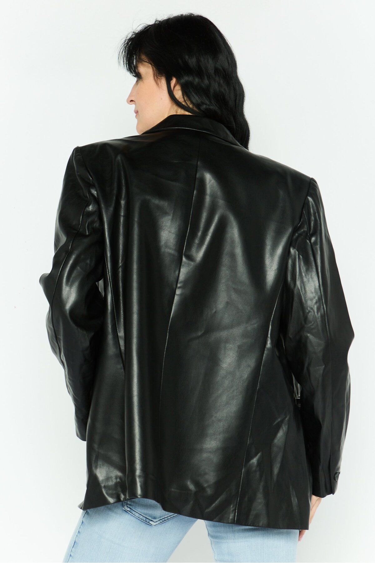 Dkny-Women Regular Fit Solid Casual Blazer, Black 4