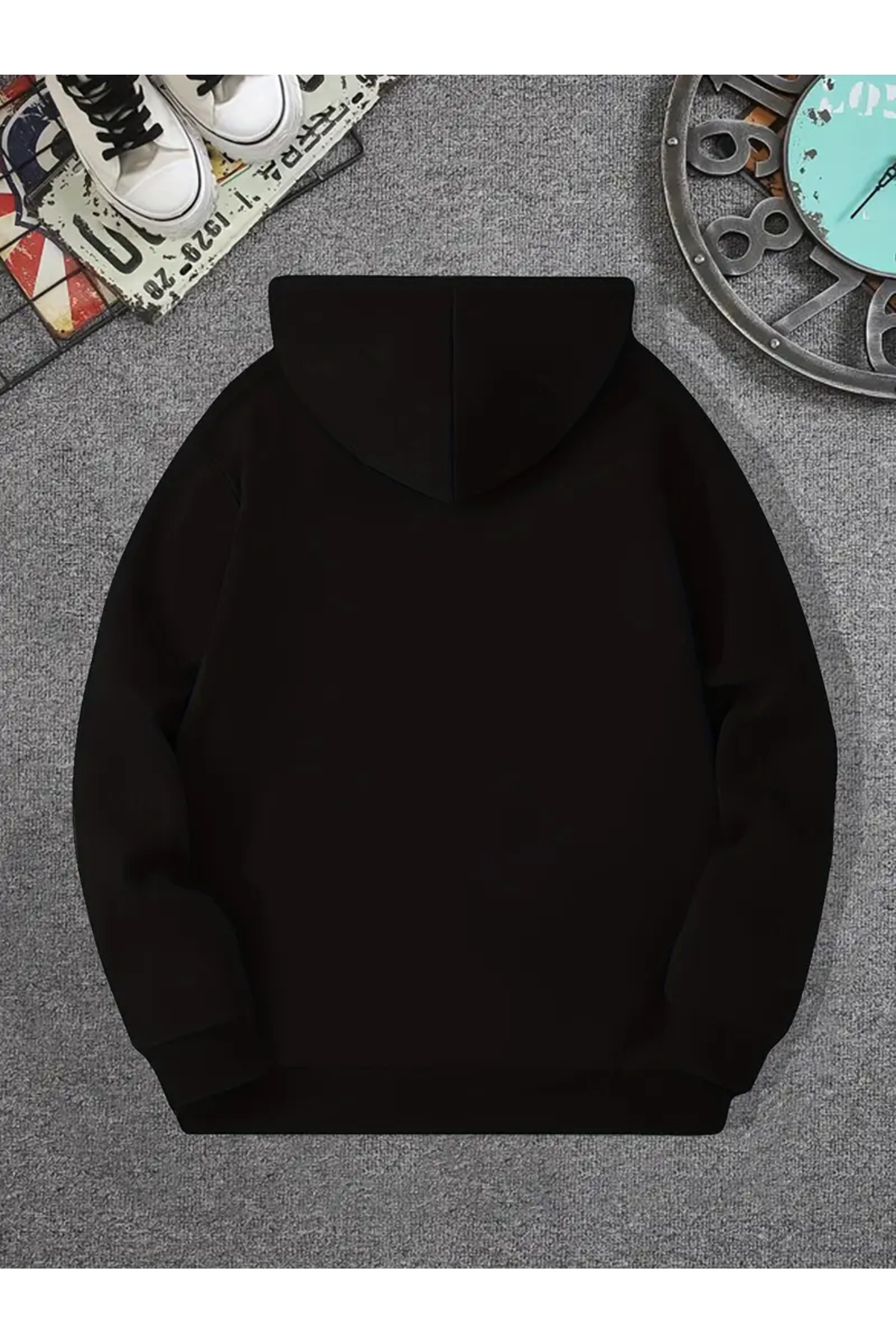 Pink Sky New York Baskılı Oversize Kapüşonlu Kanguru Cep görsel 2