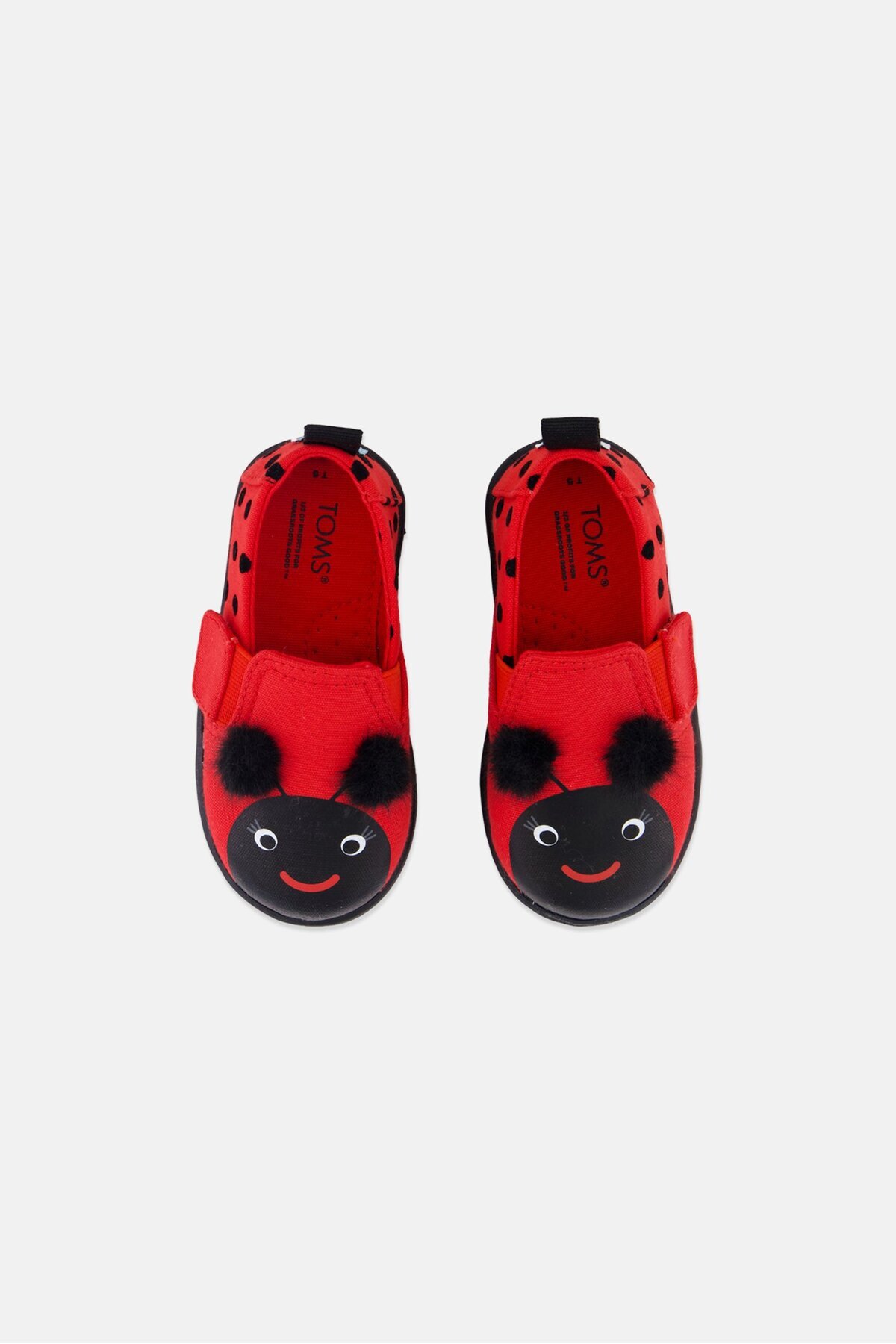 Toms-Toddlers Girl Polka Dot Velcro Casual Shoes, Red 3