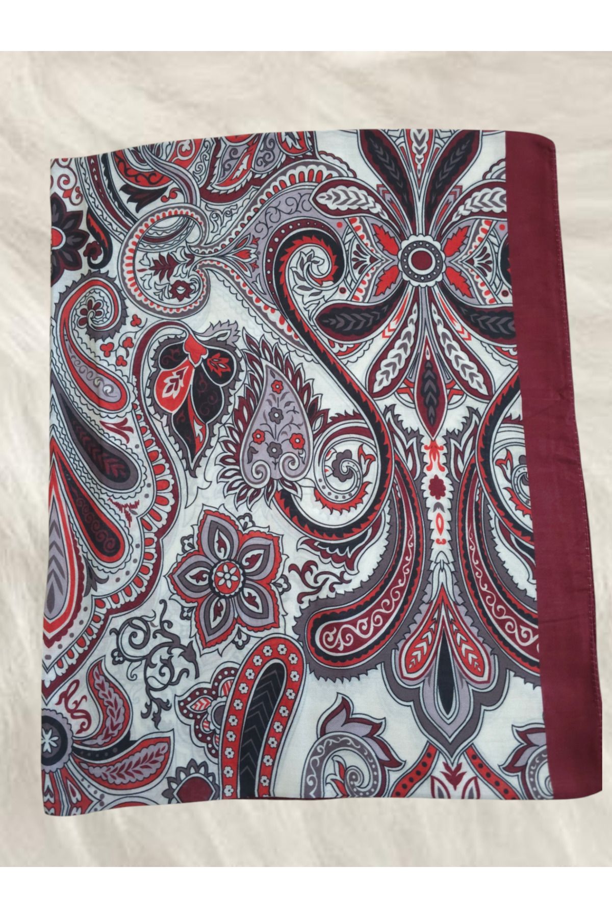 Scarf Etnik desen kırmızı şal