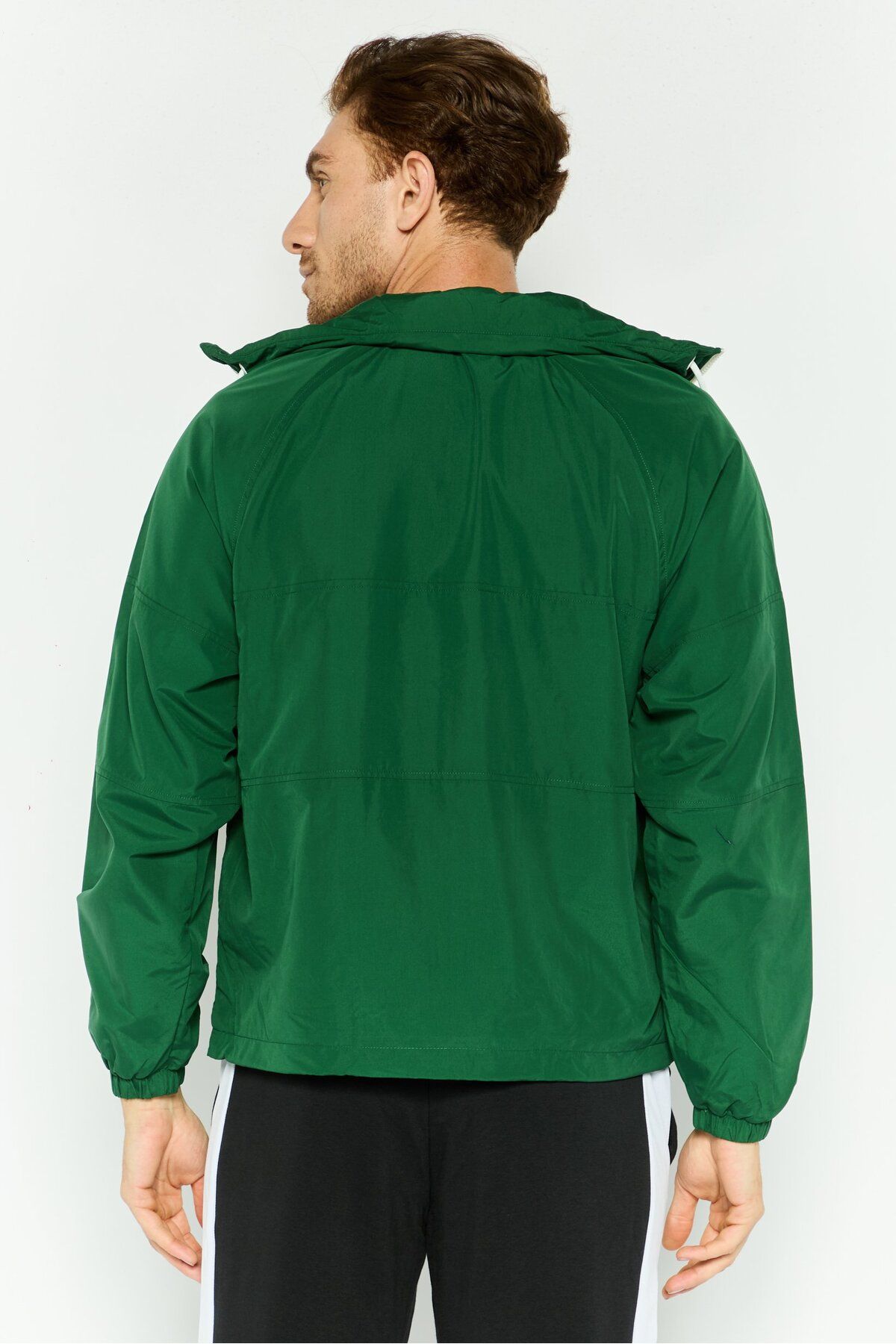 Lacoste-Men Embroidered Logo Windbreaker Jacket, Green 4