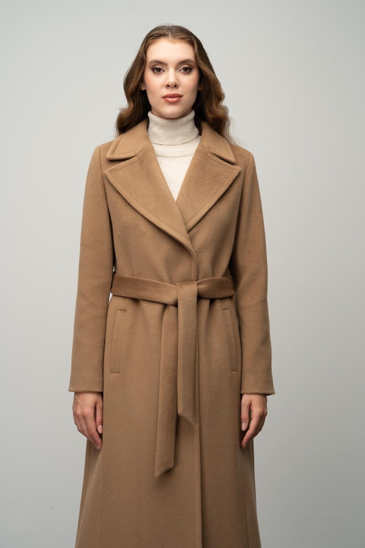 Olcay  Çıt Çıt Kapamalı Belden Bağlamalı Exclusive Kaban K. KAMEL 3057 - Görsel 2