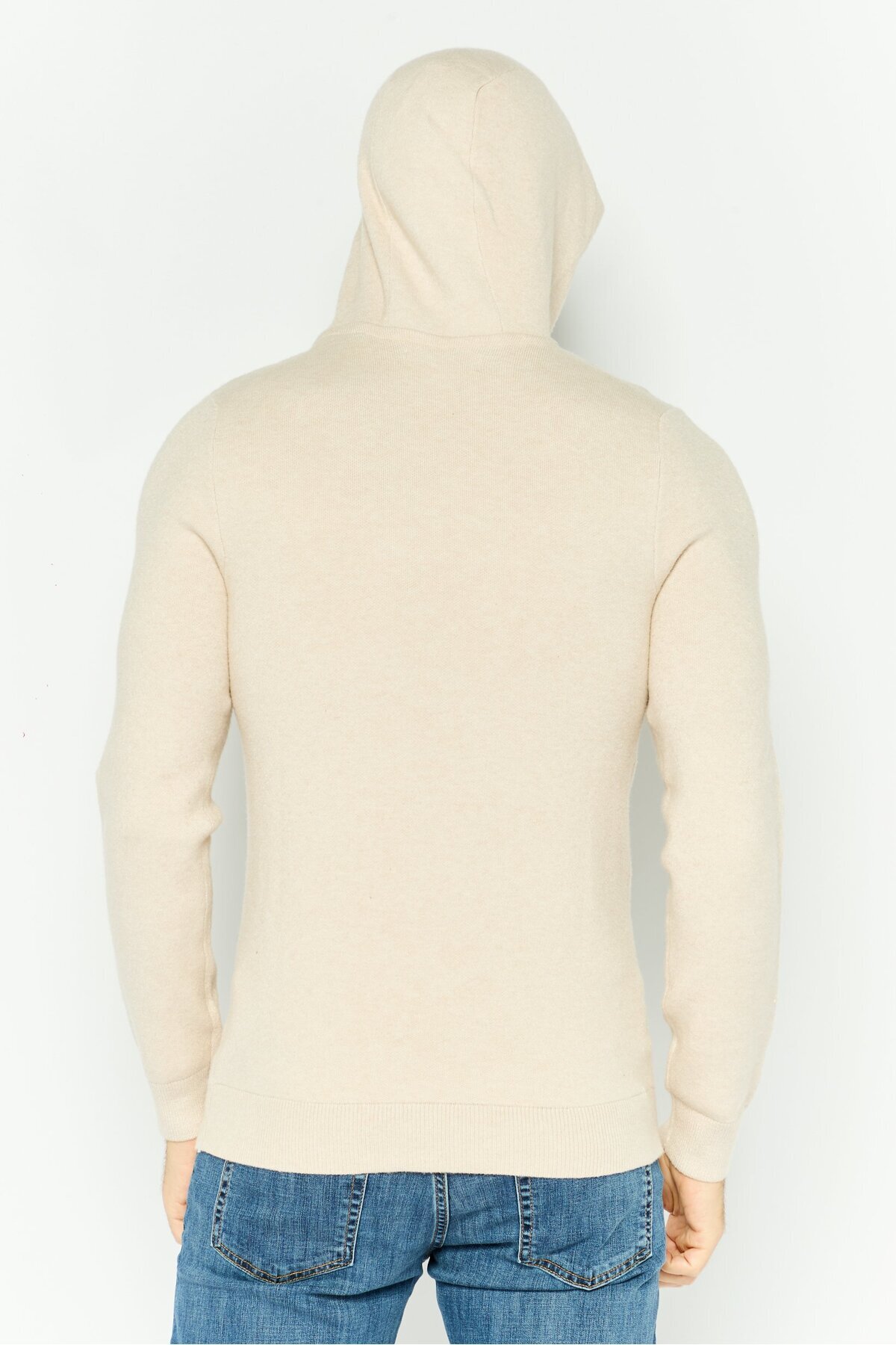 Threadbare-Men Plain Long Sleeves Hoodies, Beige 3