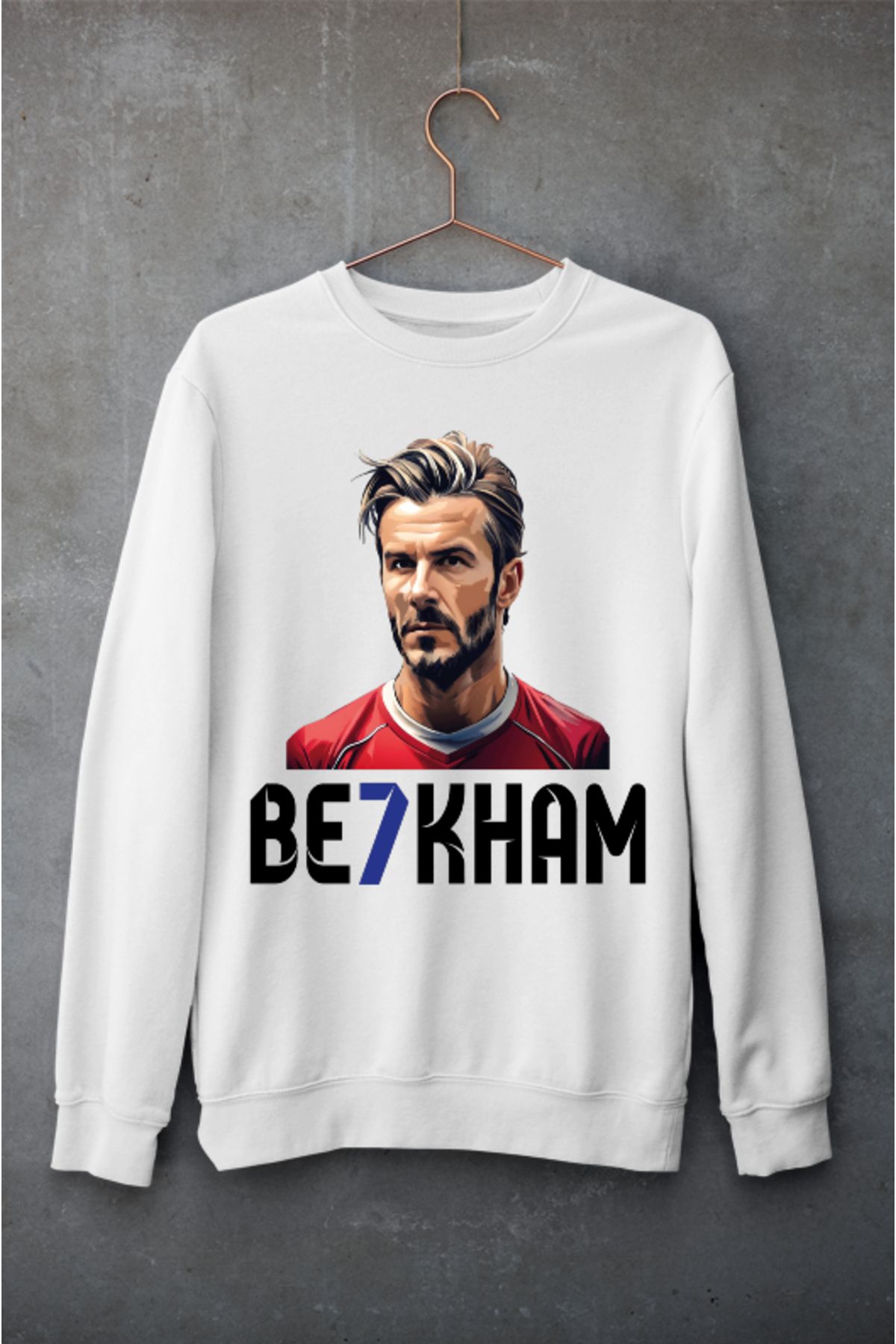 Biy Store Beckham ingiltere milli takım forma baskılı unisex bisiklet yaka spor sweatshirt