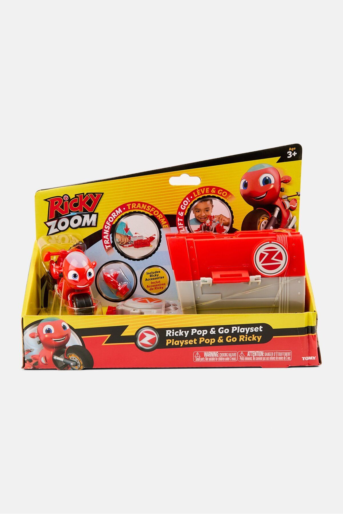 Tomy-Ricky Zoom Push Pop Playset Action Figure, Red 1