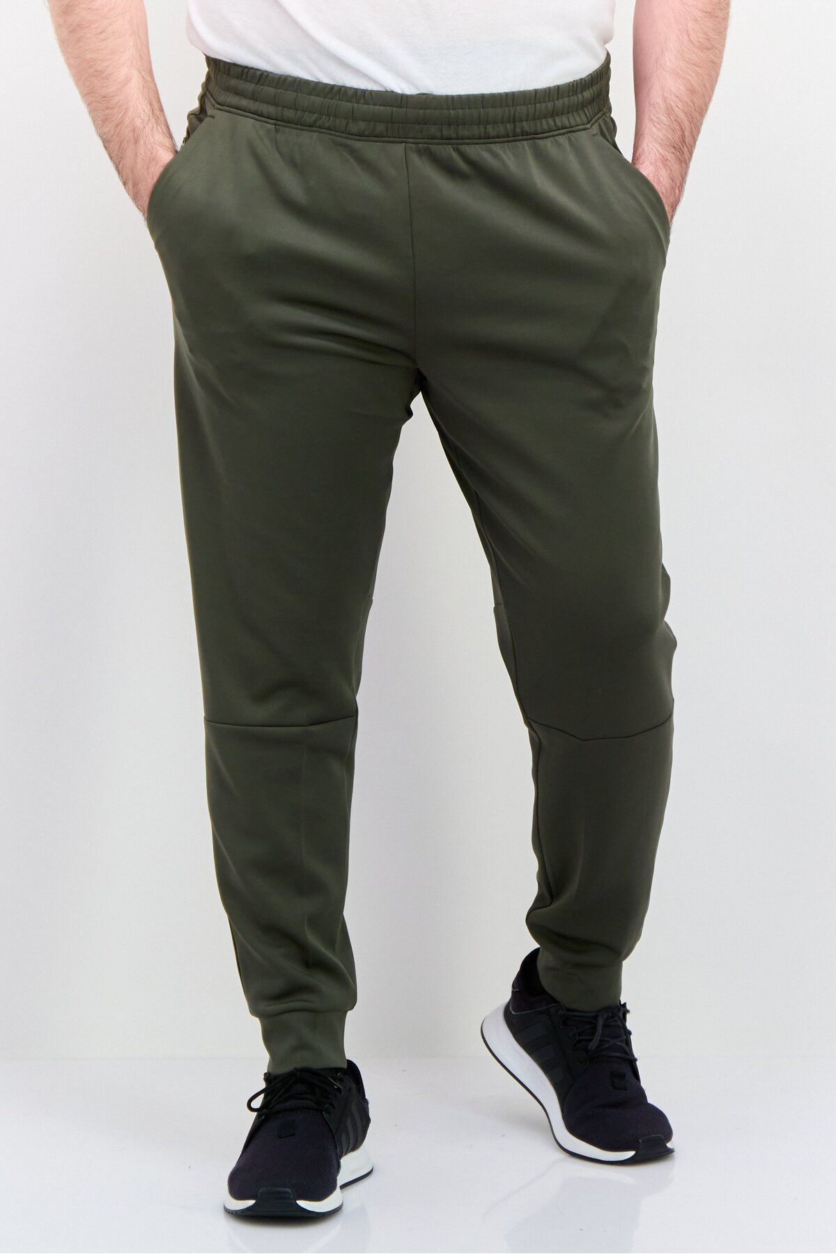 Skora-Men Jogger Fit Brand Logo Running Pants, Olive 1