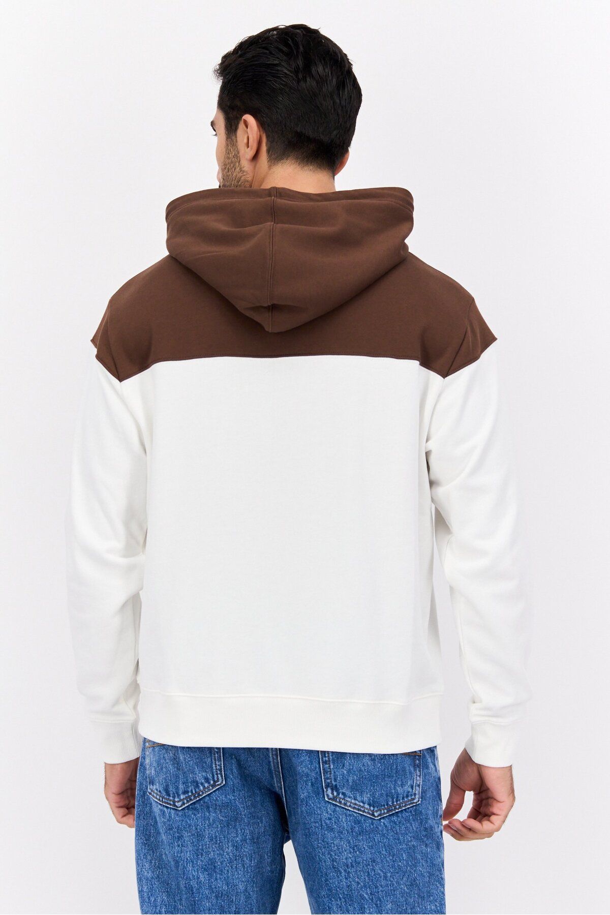 Esprit-Men Hooded Long Sleeves Two-Toned Sweatshirt, White 3