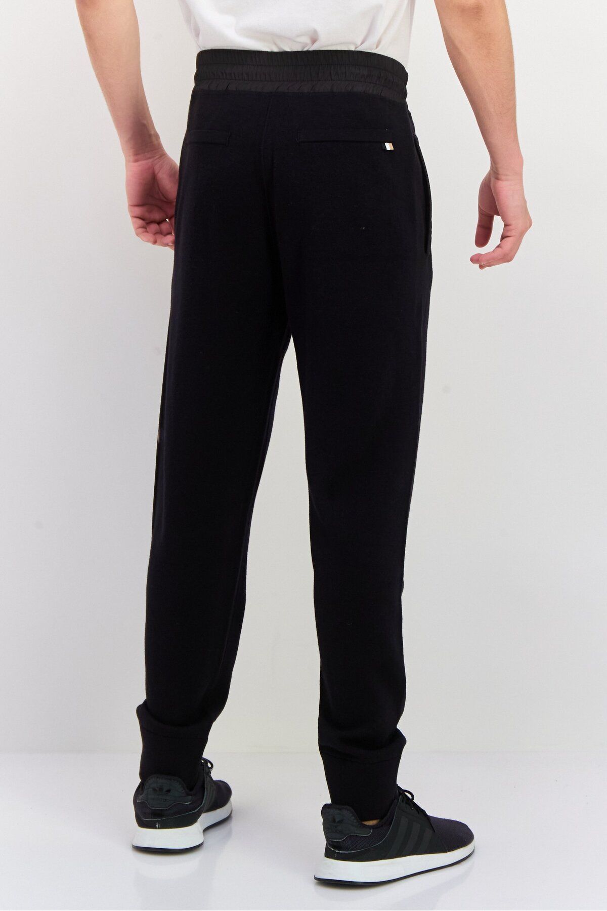 BOSS-Men Regular Fit Drawstrings Plain Sweatpants, Black 4