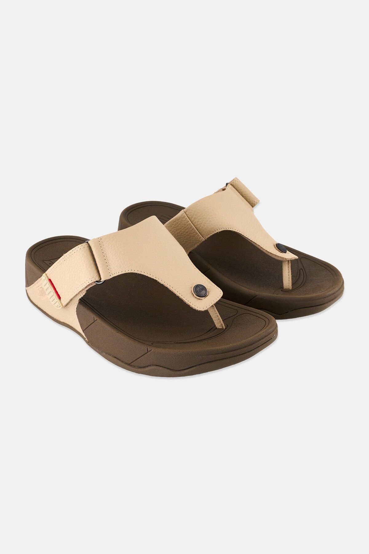 Fitflop-Men Trakk II Velceo Closure Thong Slippers, Latte Beige 1