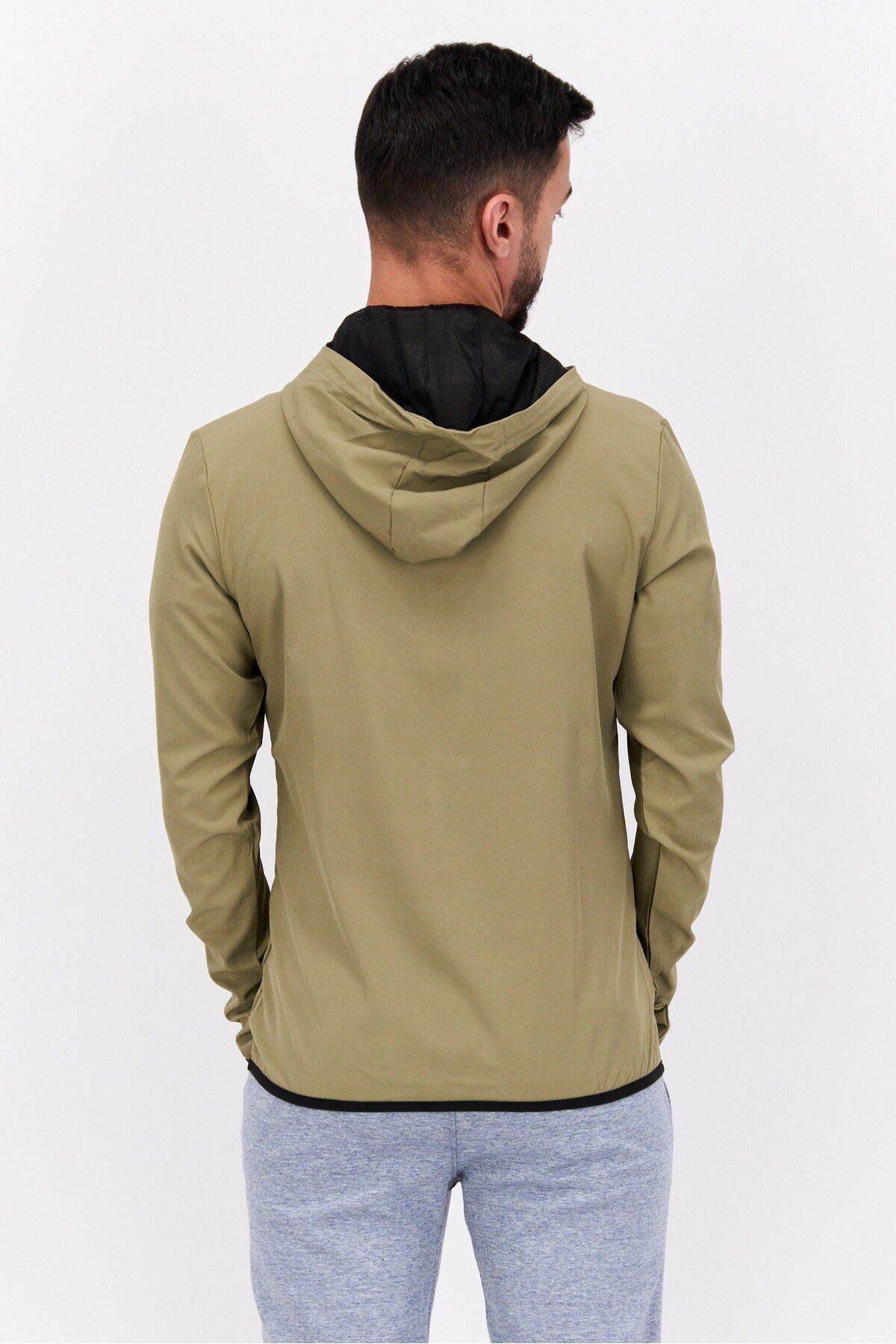 Tapout-Men Sportswear Fit Training Hooded Windbreaker Jacket, Olive 3