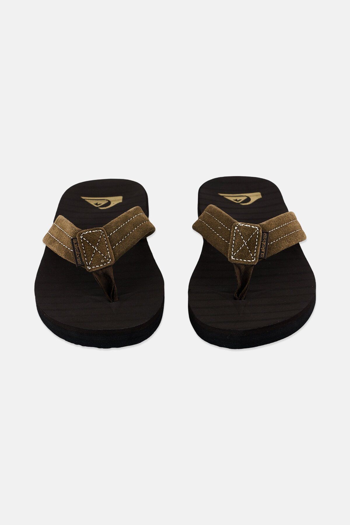 Quiksilver-Men Brand Logo Slip On Slippers, Brown 4