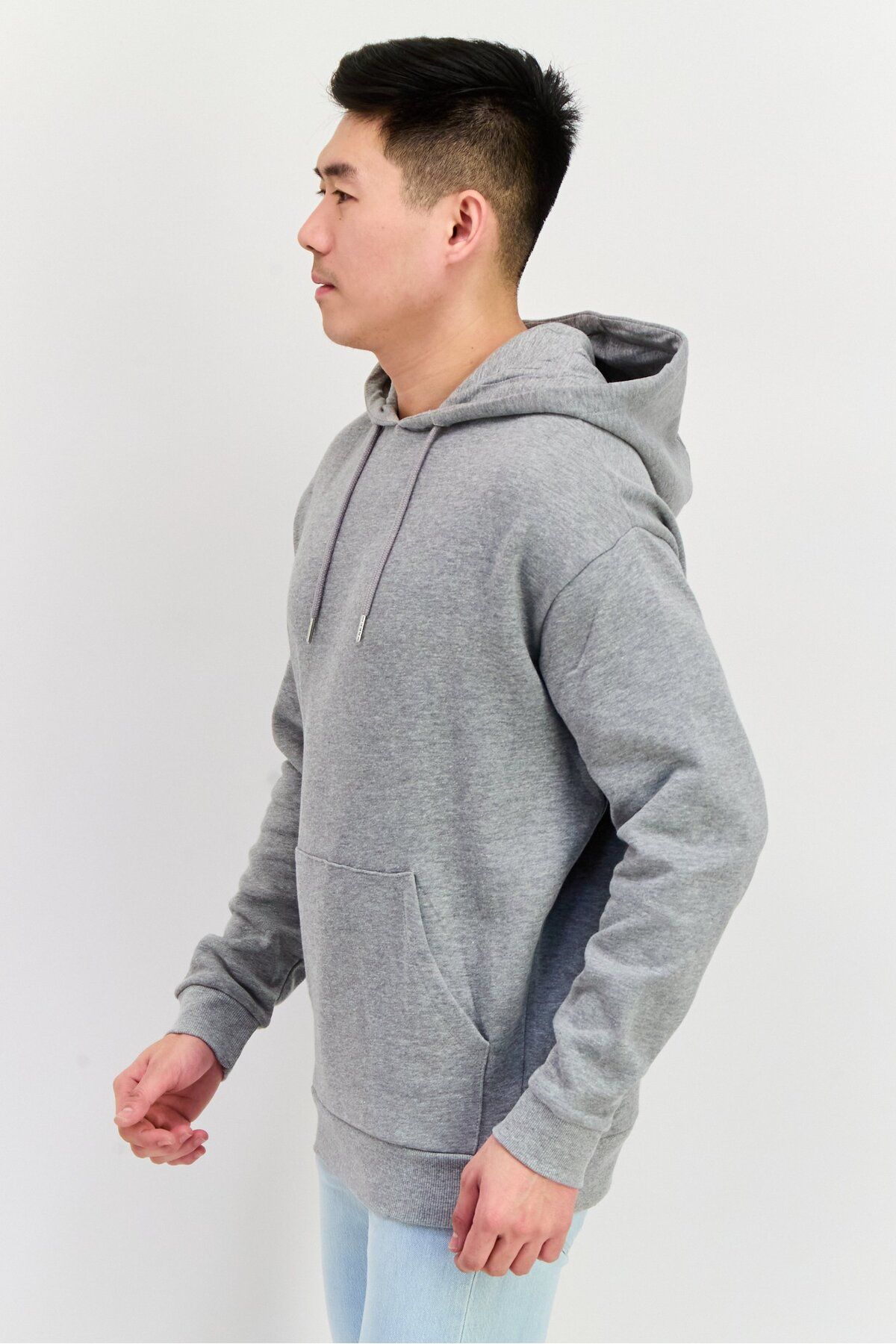 Asos Design-Men 2 Pieces Solid Long Sleeves Hoodies, Grey 3
