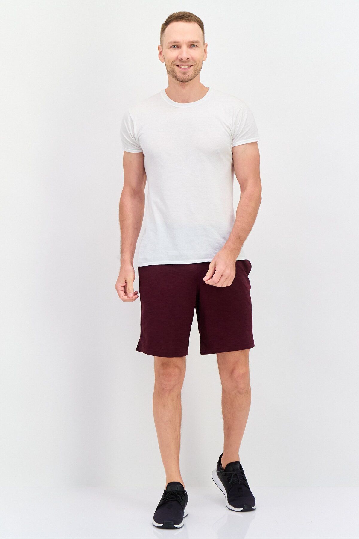 Champion-Men Sportswear Fit Heather Training Shorts, Maroon 2