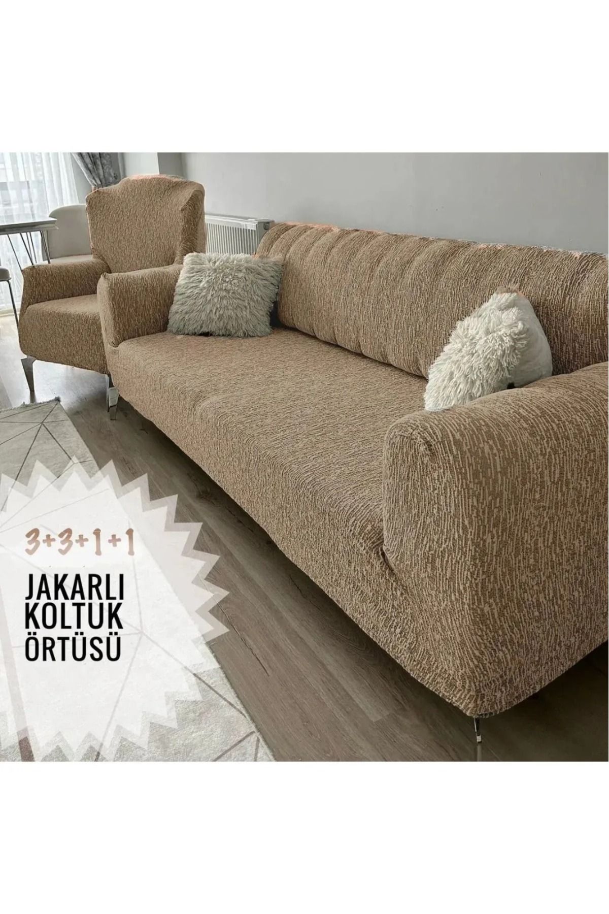 Home Jakarlı Lastikli Koltuk Örtüsü Kılıfı