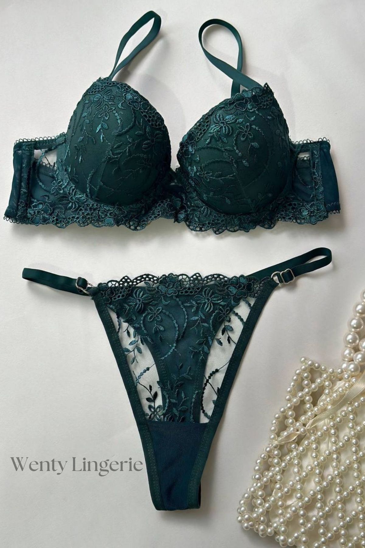 Wenty Lingerie Emily Yeşil Sütyen Takım