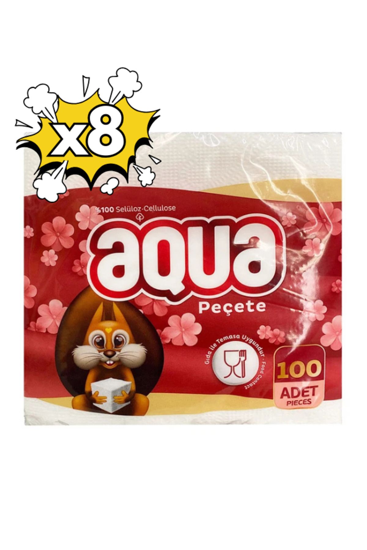 Aqua Peçete 100 Adet 8 Paket