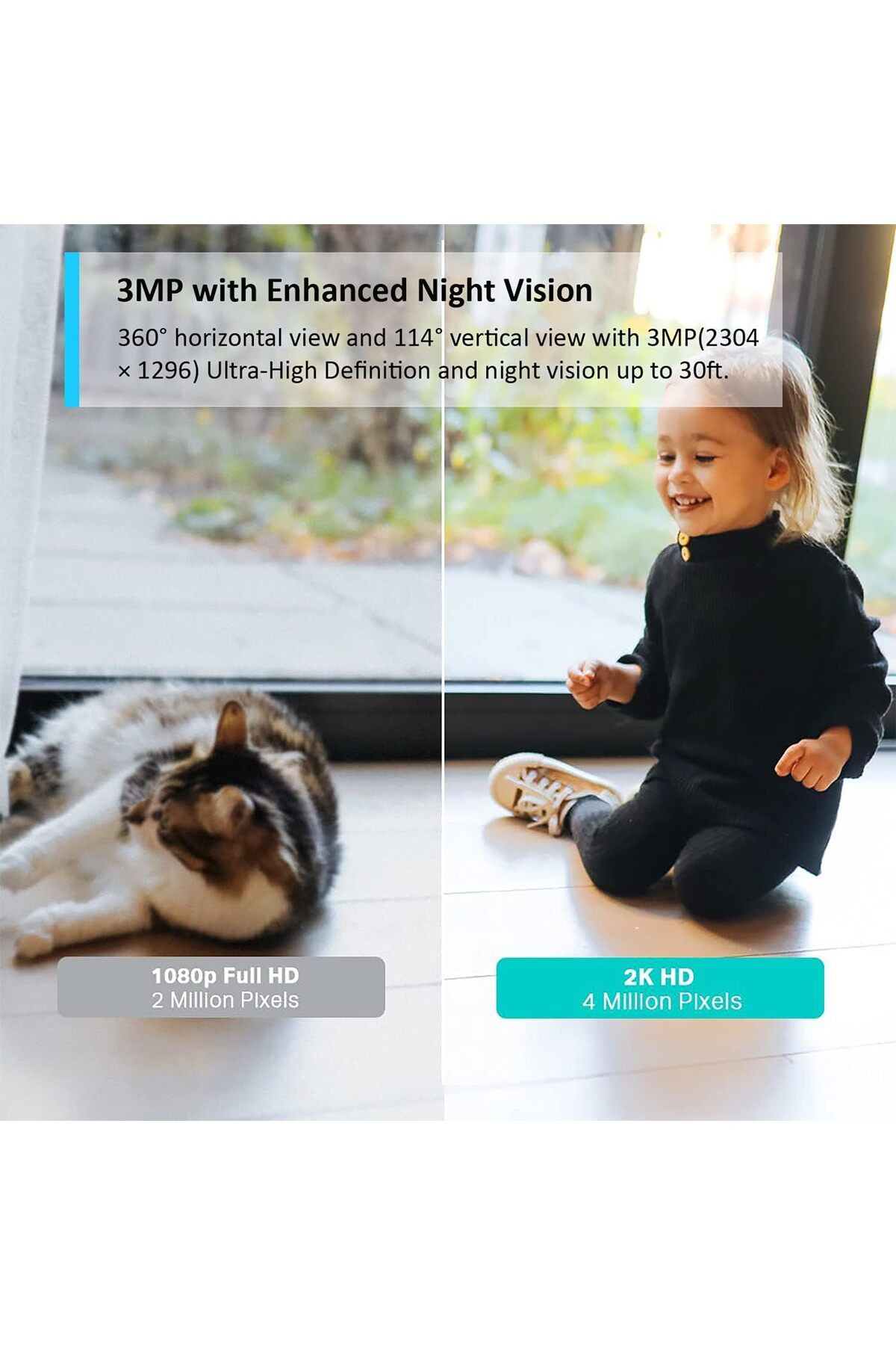 tapo-TP-Link Pan/Tilt Smart Security Camera, Indoor CCTV, 360° Rotational Views, Works with Alexa & 5