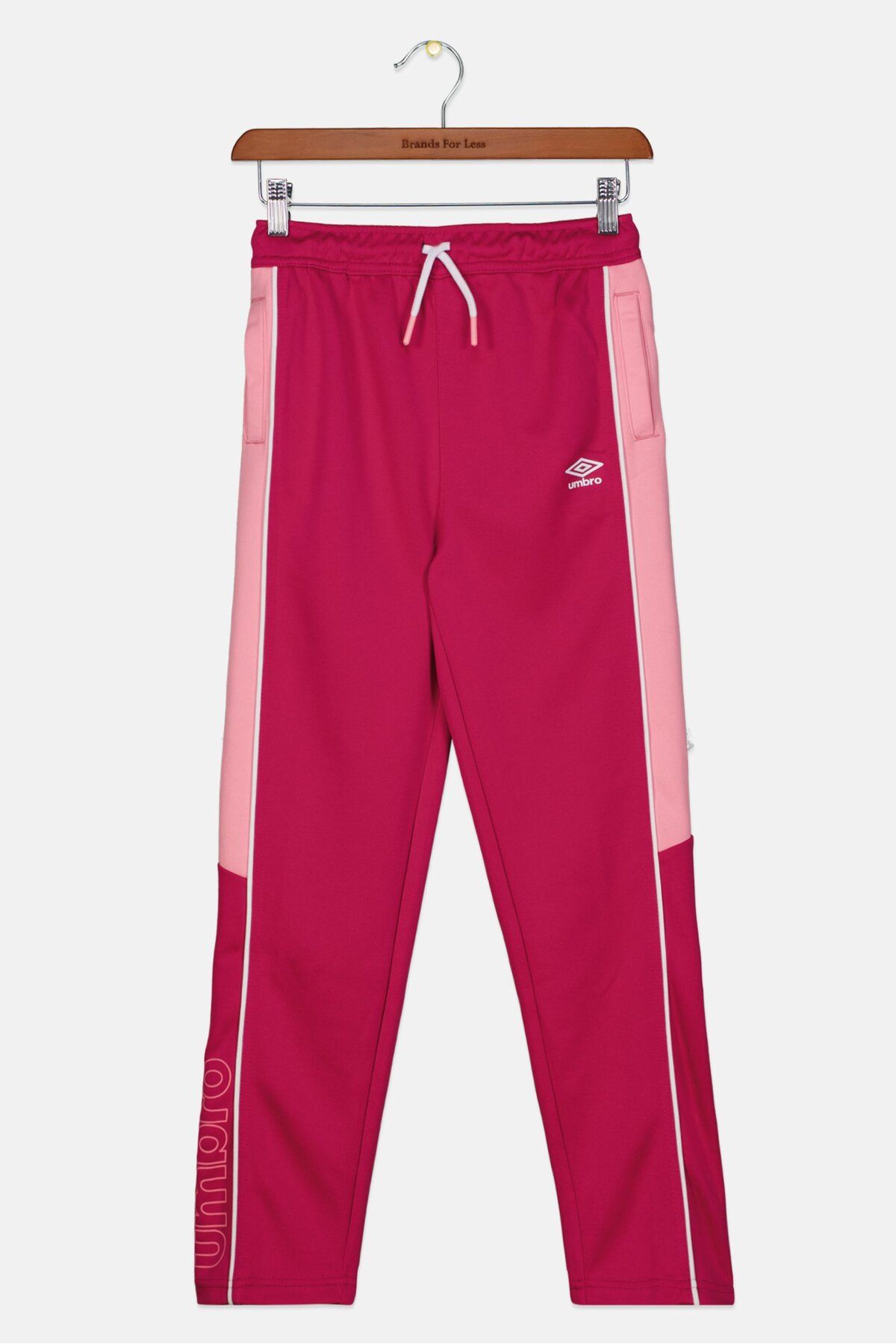 UMBRO-Kids Girl Sportswear Fit Brand Logo Track Pants, Pink 1