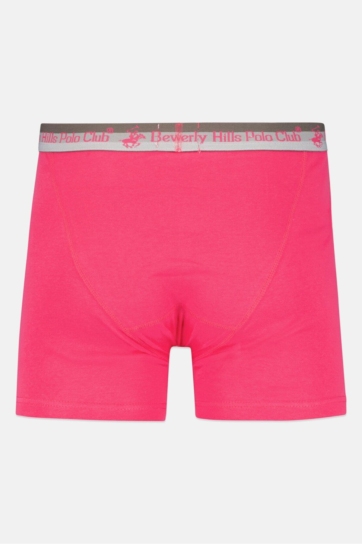 Beverly Hills Polo Club-Men 3 Pack Brand Logo Button Fly Boxer Brief, Pink 3