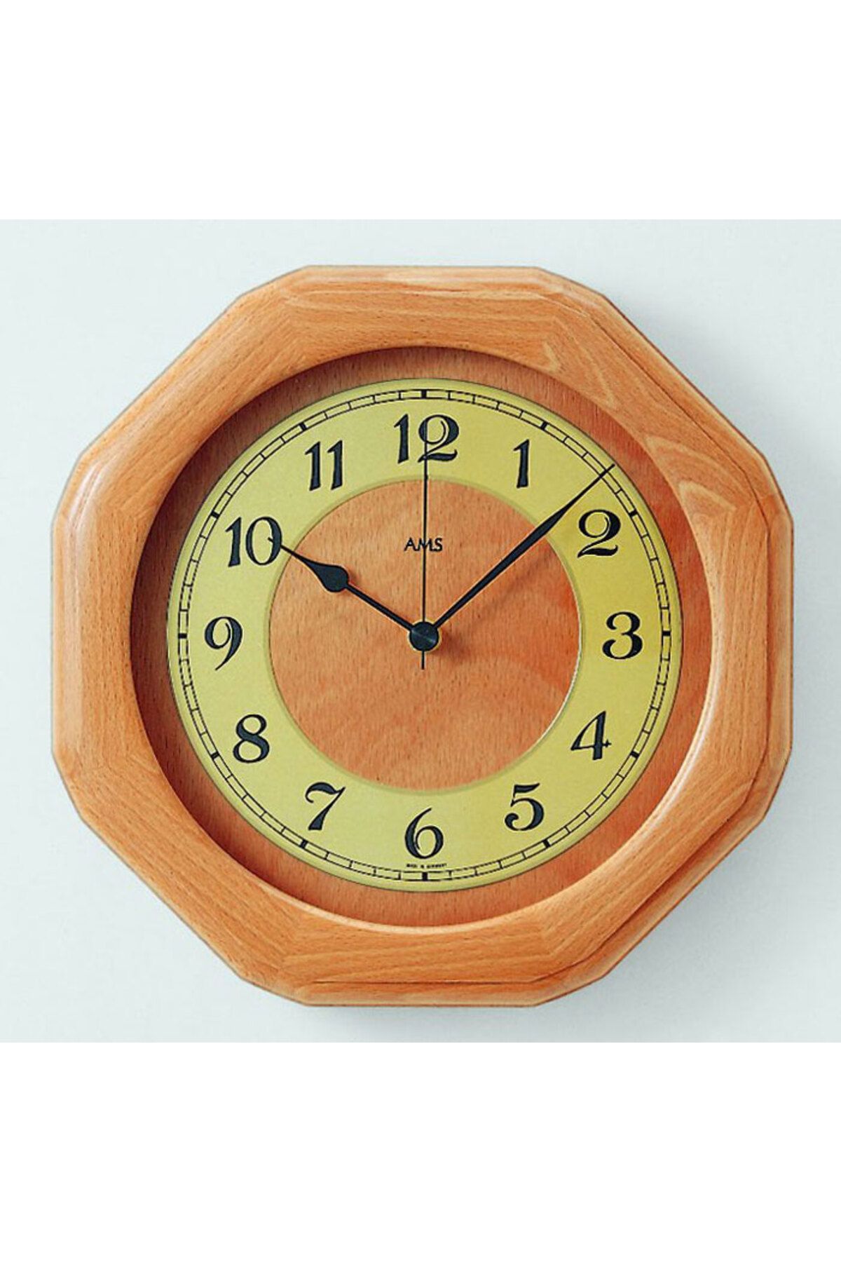 AMS-Wall Clock AMS 5859/18, Quartz, Gold, Analogue, Classic 1