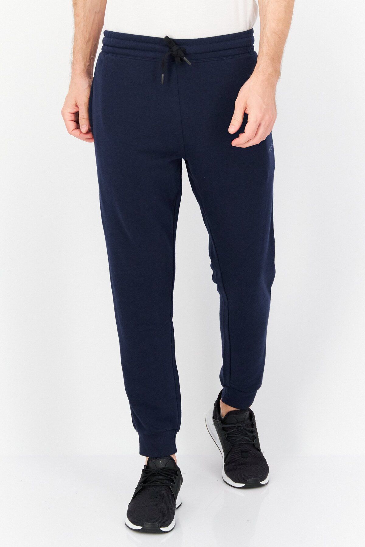Kenneth Cole-Men Drawstring Brand Logo Jogger Pants, Navy Blue 1