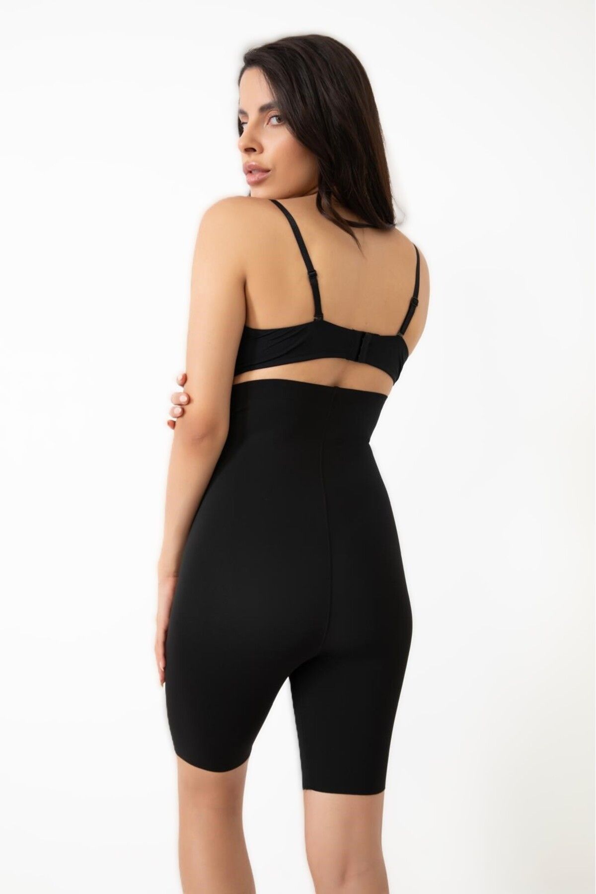 BLACKMORE-Women's Black Color Recovery Silicone Laser Cut High Waist Long Corset 5