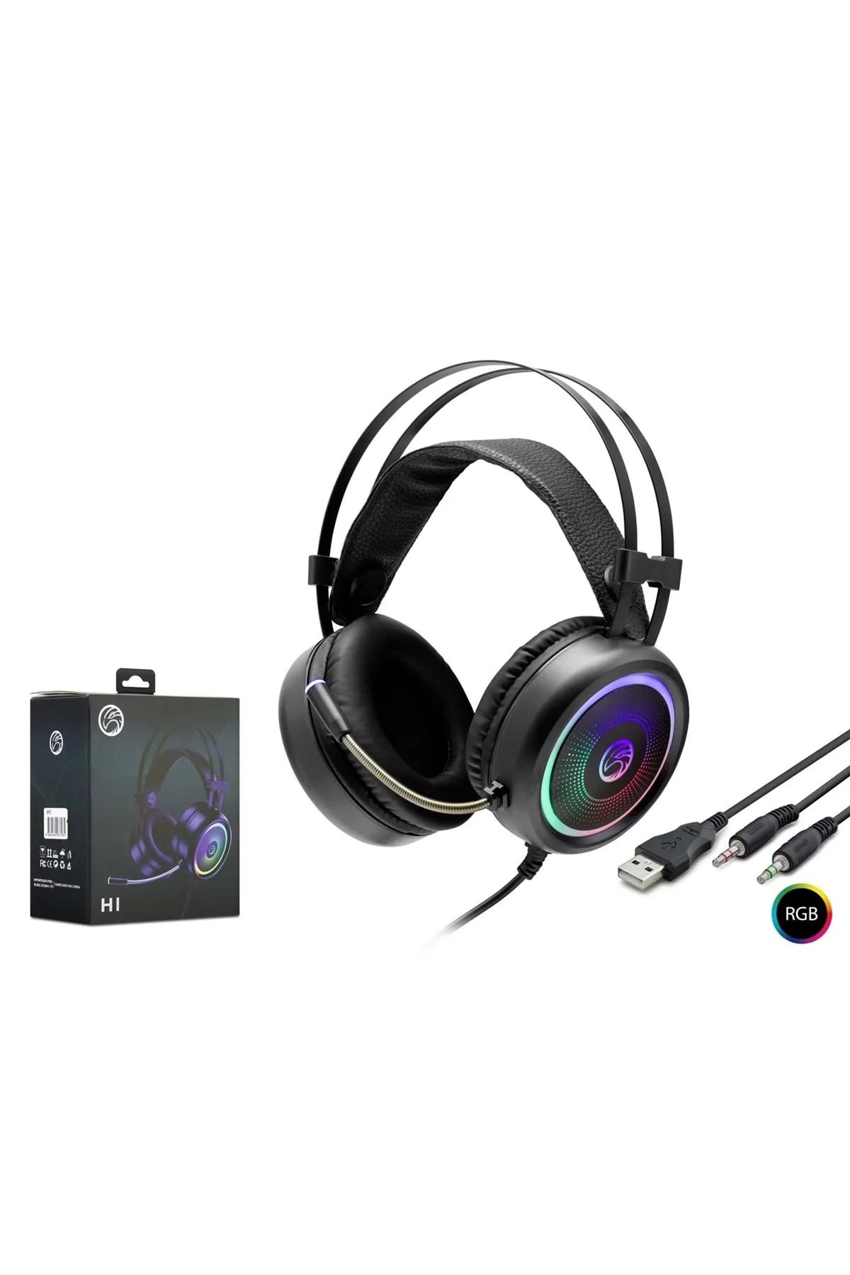 SNEXPRES H1 Oyuncu Kulaklığı Rgb Usb & Aux 3.5 Siyah