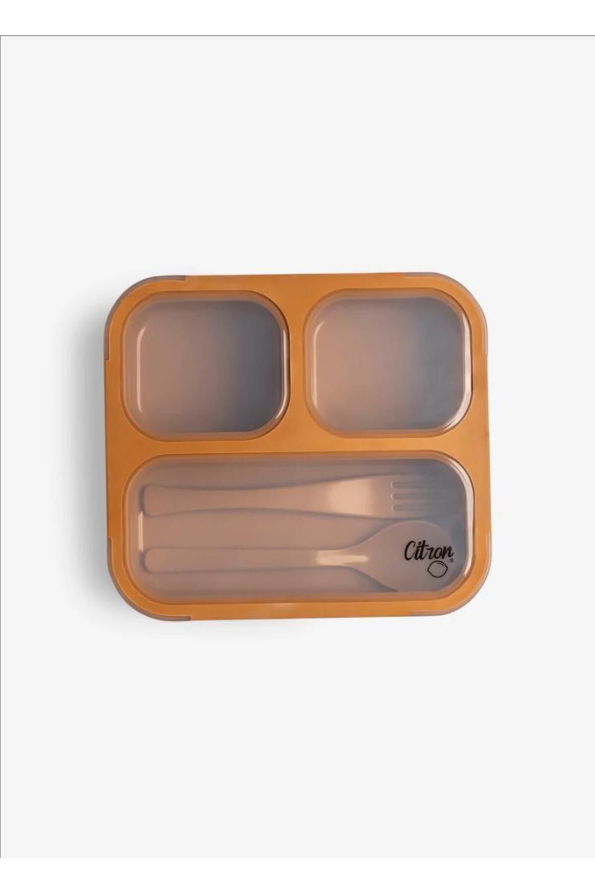 ToysAll Citron Çatal ve Kaşıklı Bento Beslenme Kutusu Seti - Caramel 1286845