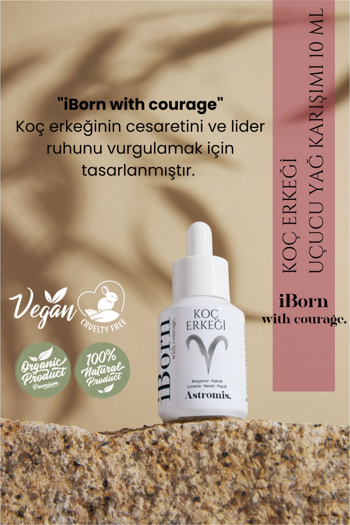 Astromis Koç Burcu Erkeği Uçucu Yağ Karışımı 10 ML %100 Saf Doğal Vegan