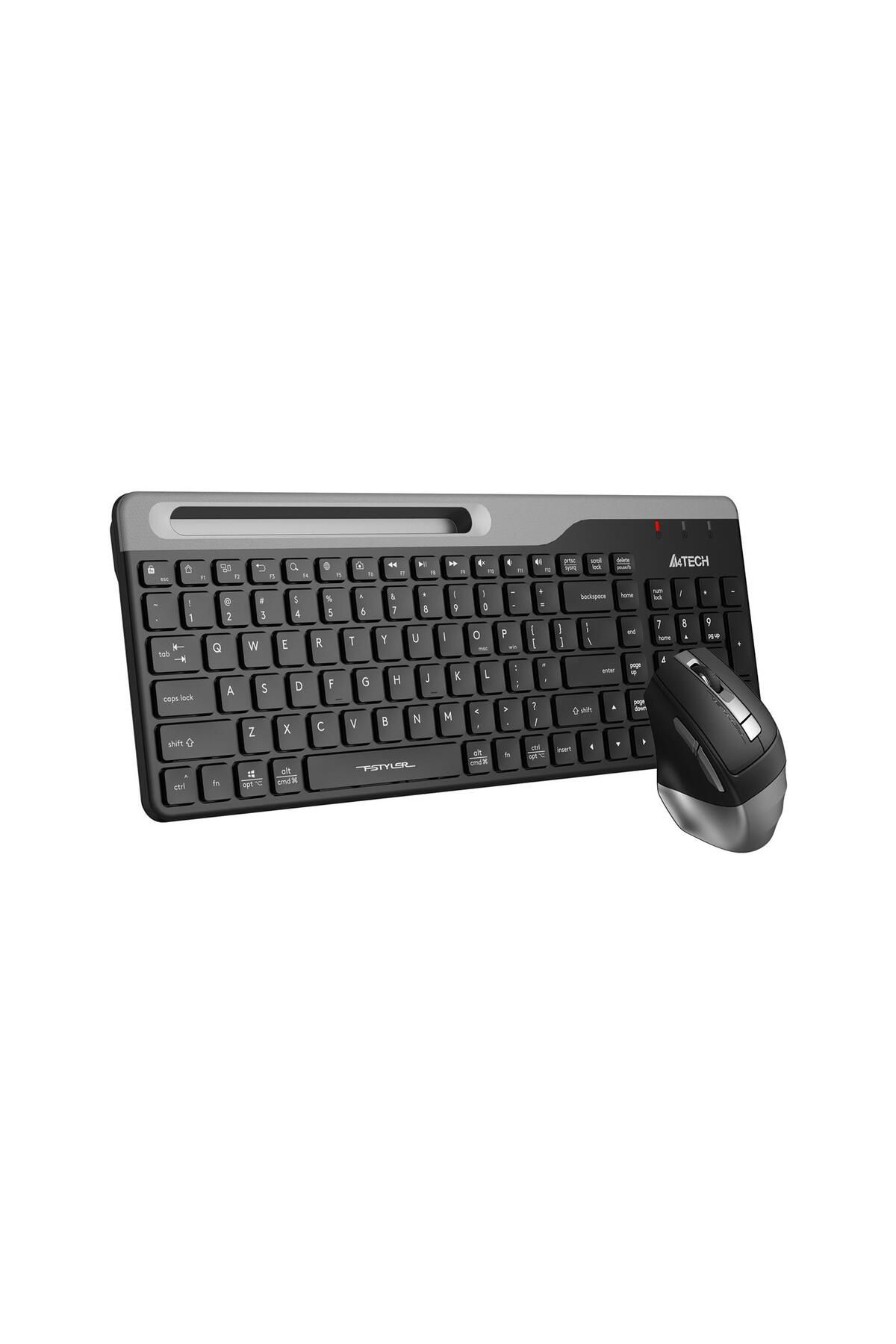 Vobotek Teknoloji A4 Tech Fstyler FB2535C Gri Bluetooth+2.4G Nano Fn Multimedya Klavye Şarjlı Mouse Set
