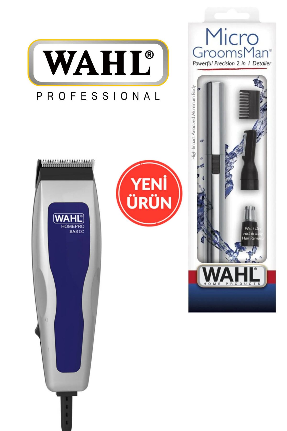 Wahl 09155-1216 Home Pro Saç Kesme Makinesi + Wahl 5640-616 Burun Kulak Kılı Kesme Makinası