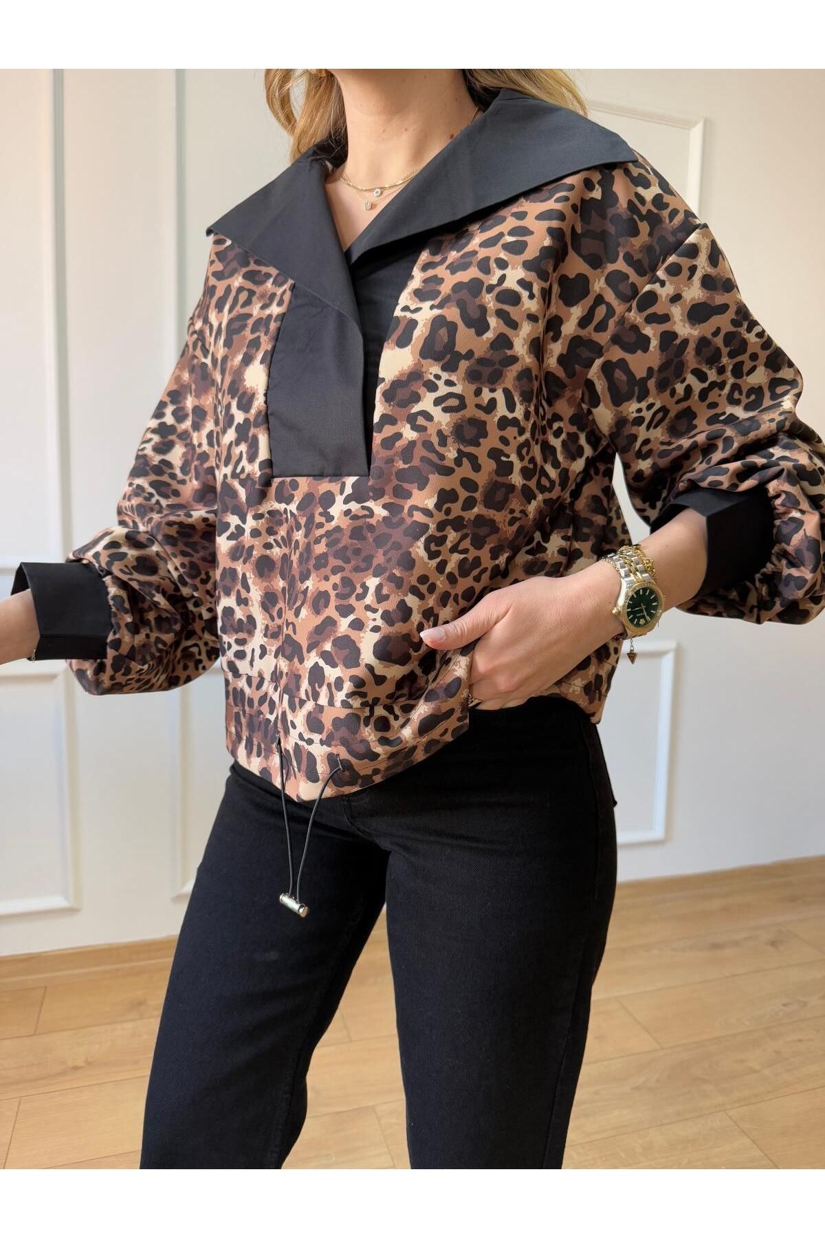 Size Özgü Leopar Detay Sweatshirt