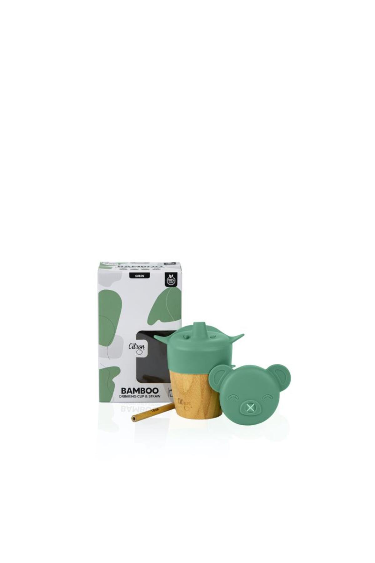 ToysAll Citron 2'si 1 Arada Kapaklı ve Pipetli Organik Bambu Alıştırma Bardağı - Green 1073629 fotoğrafı 2 (önizleme)