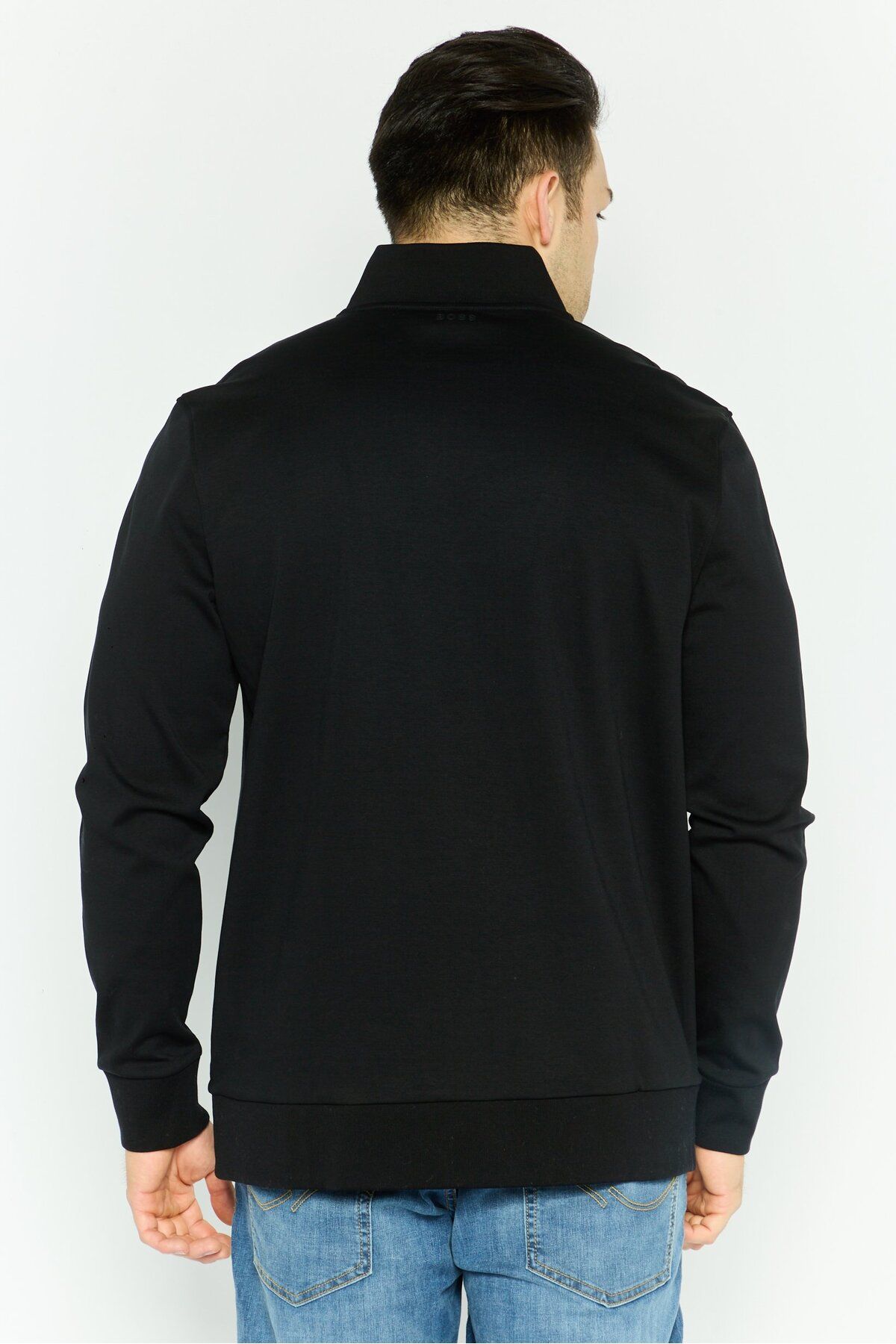 BOSS-Men Mock Neck Solid Long Sleeves Sweatshirt, Black 4