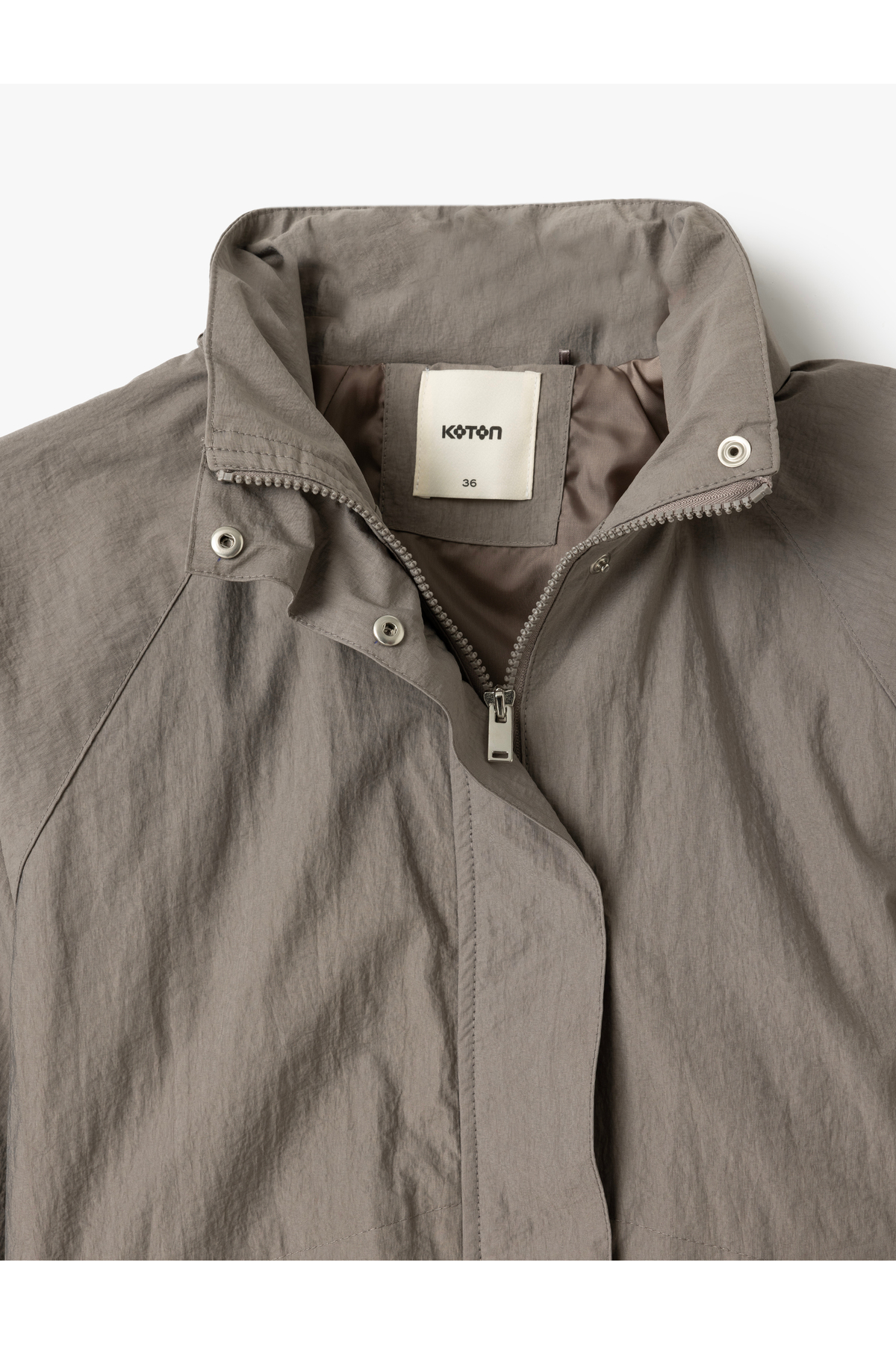 Koton  Uzun Kollu Fermuarlı Cepli Gizli Kapüşonlu Rüzgarlık - Görsel 6