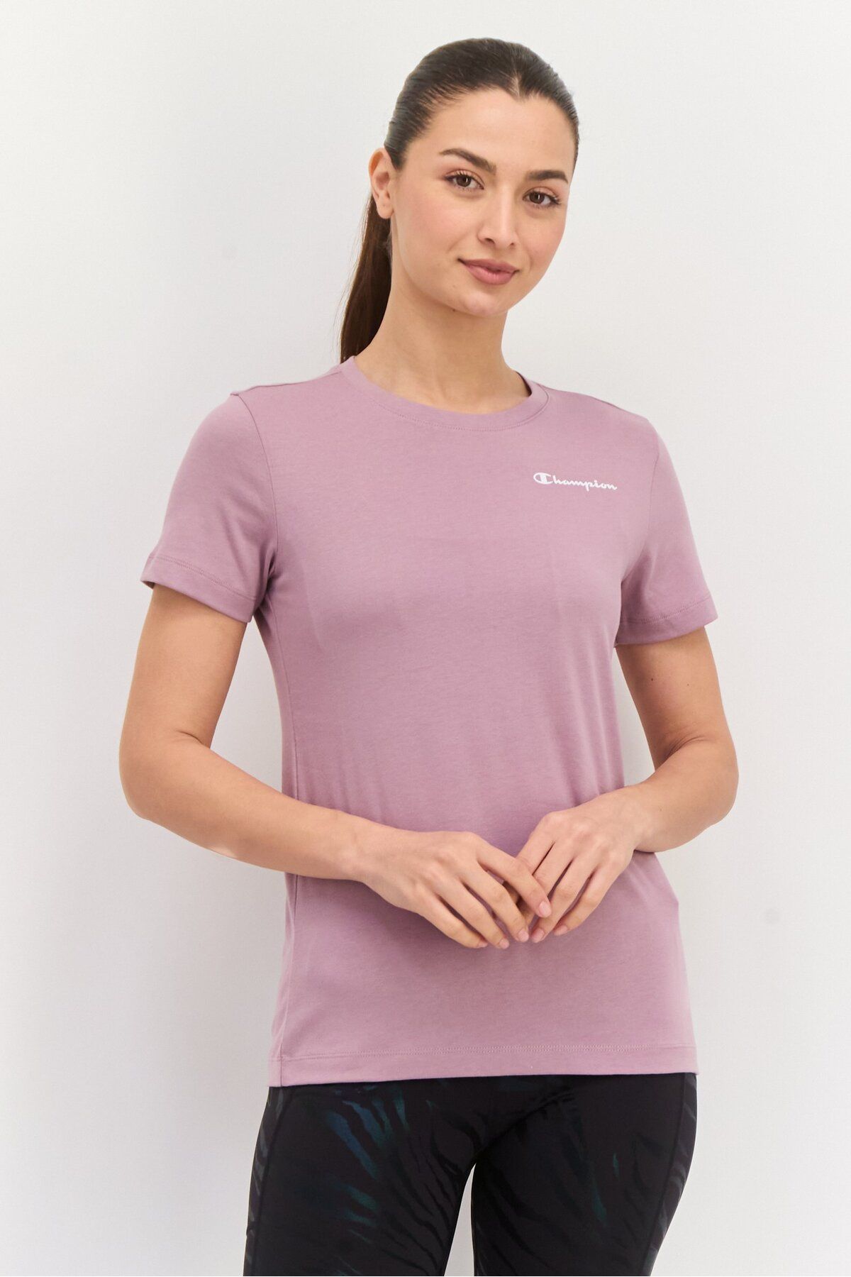 Champion-Women Sportswear Fit Short Sleeves Outdoor Top, Mauve 1