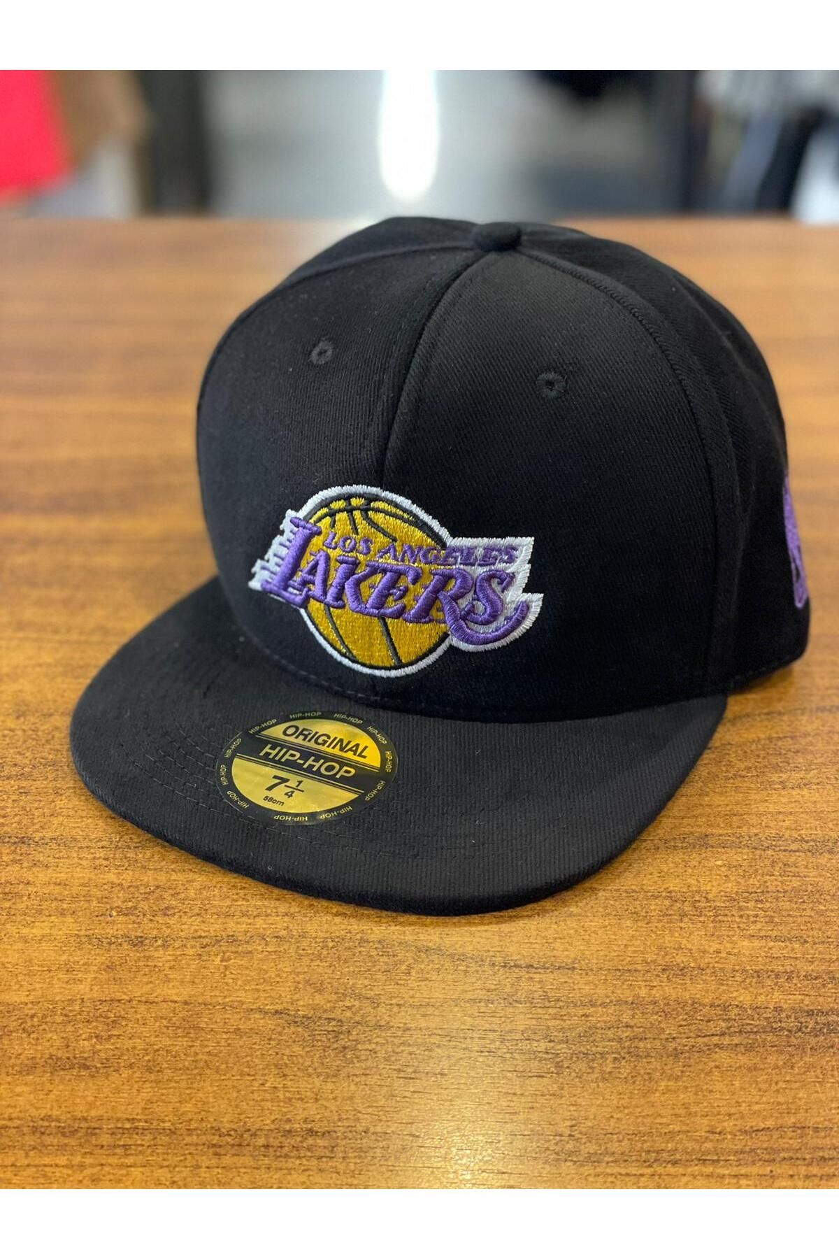 Lost Lakers NBA Nakışlı Siyah Hiphop Snapback Rapper Basket Cap Şapka