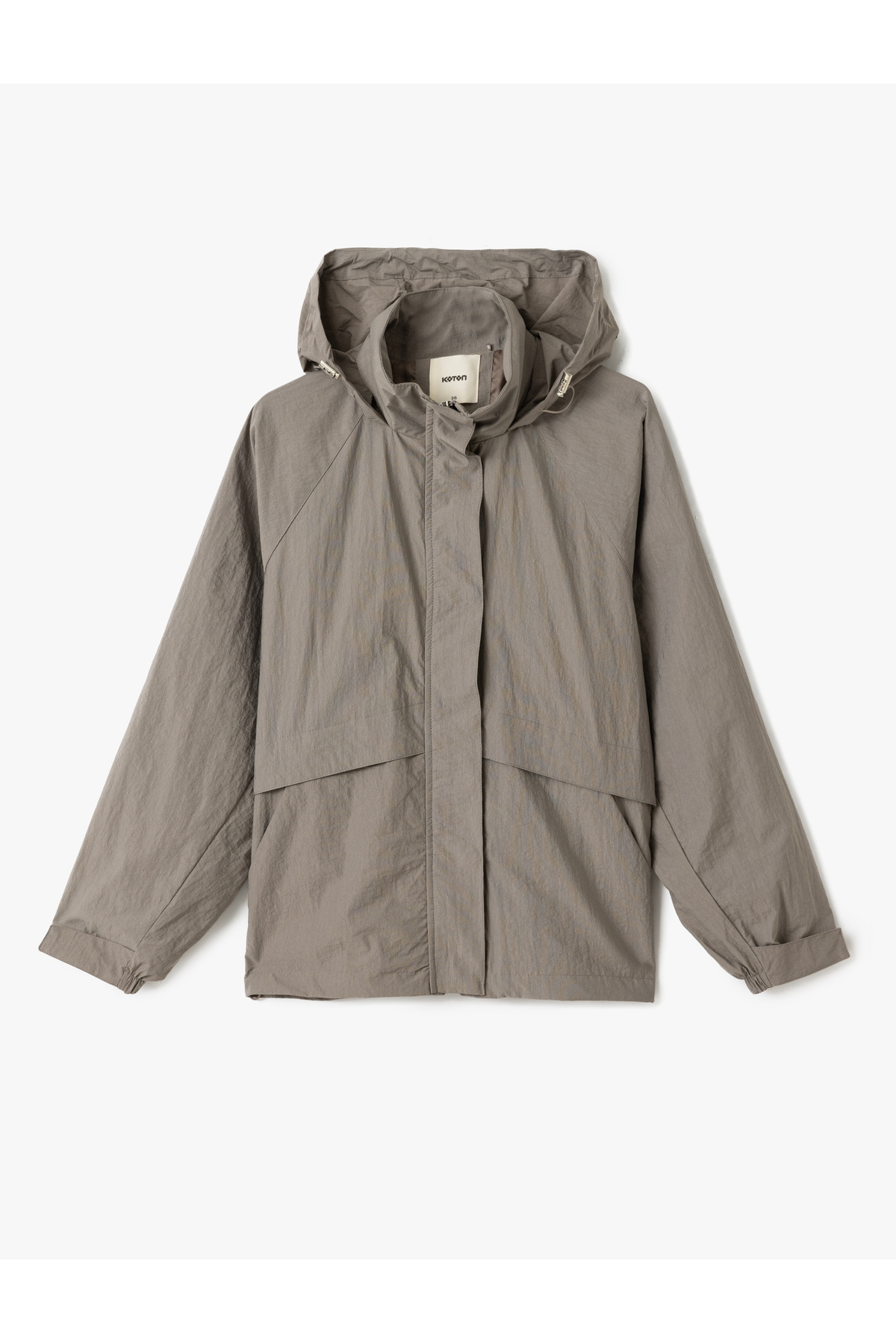 Koton  Uzun Kollu Fermuarlı Cepli Gizli Kapüşonlu Rüzgarlık - Görsel 4