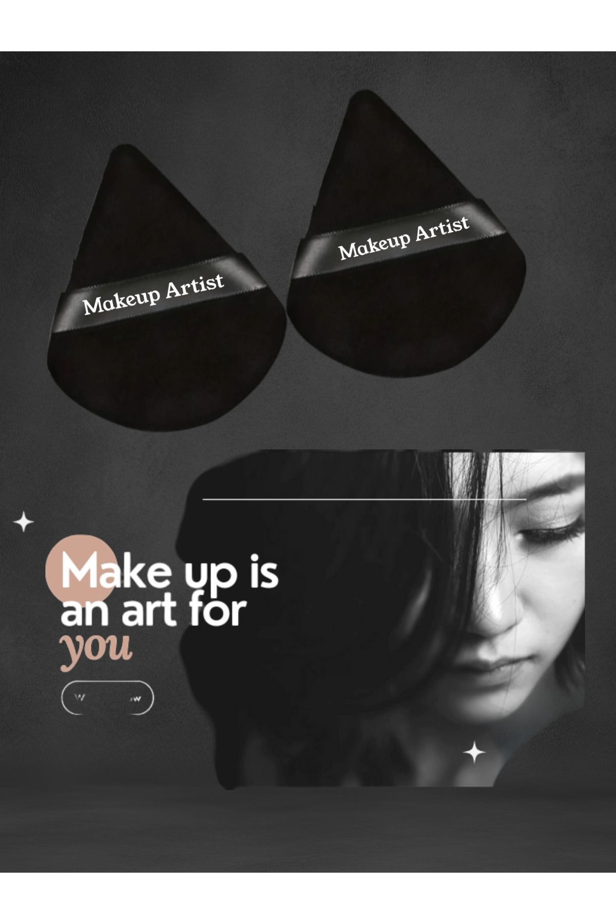 Makeup Artist Your Design Black Triangle Puff