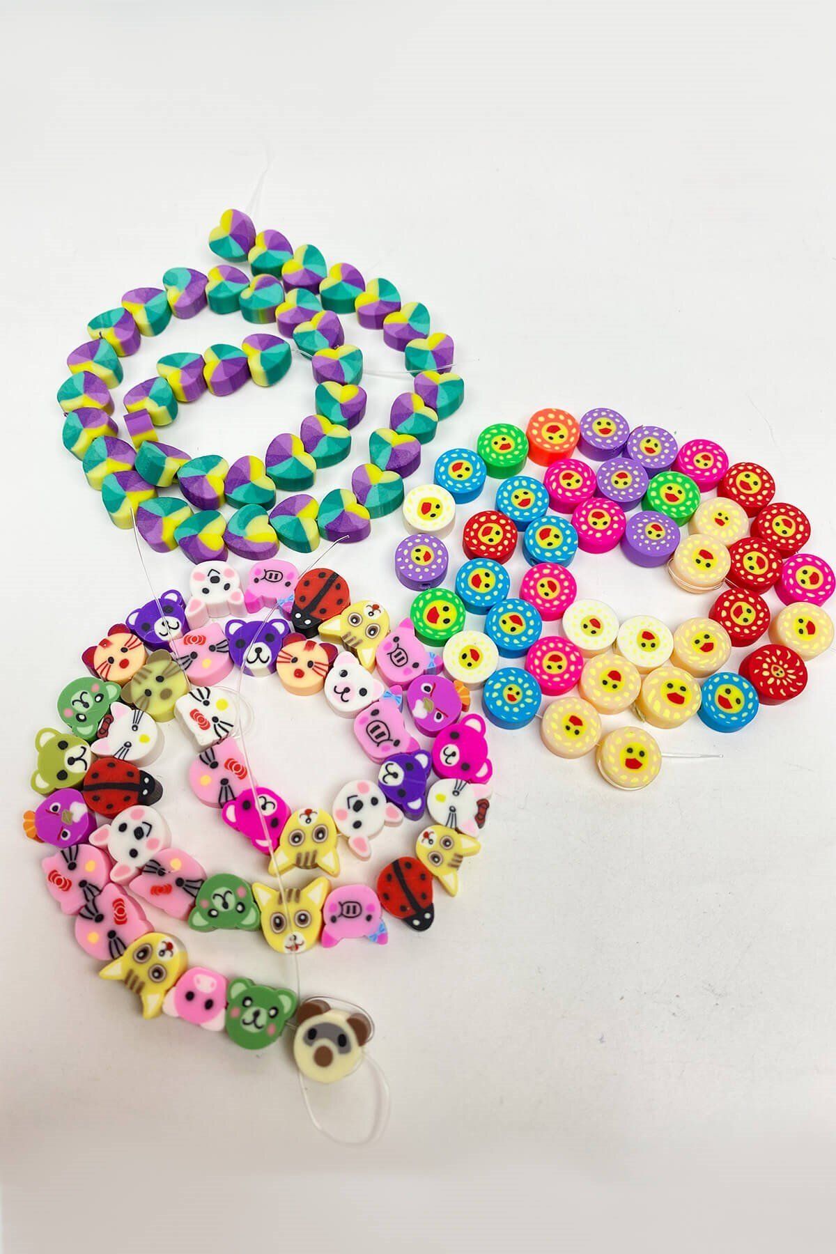 Hayalperest boncuk-Mixed Patterned Fimo Bead Set 3 Strings 3
