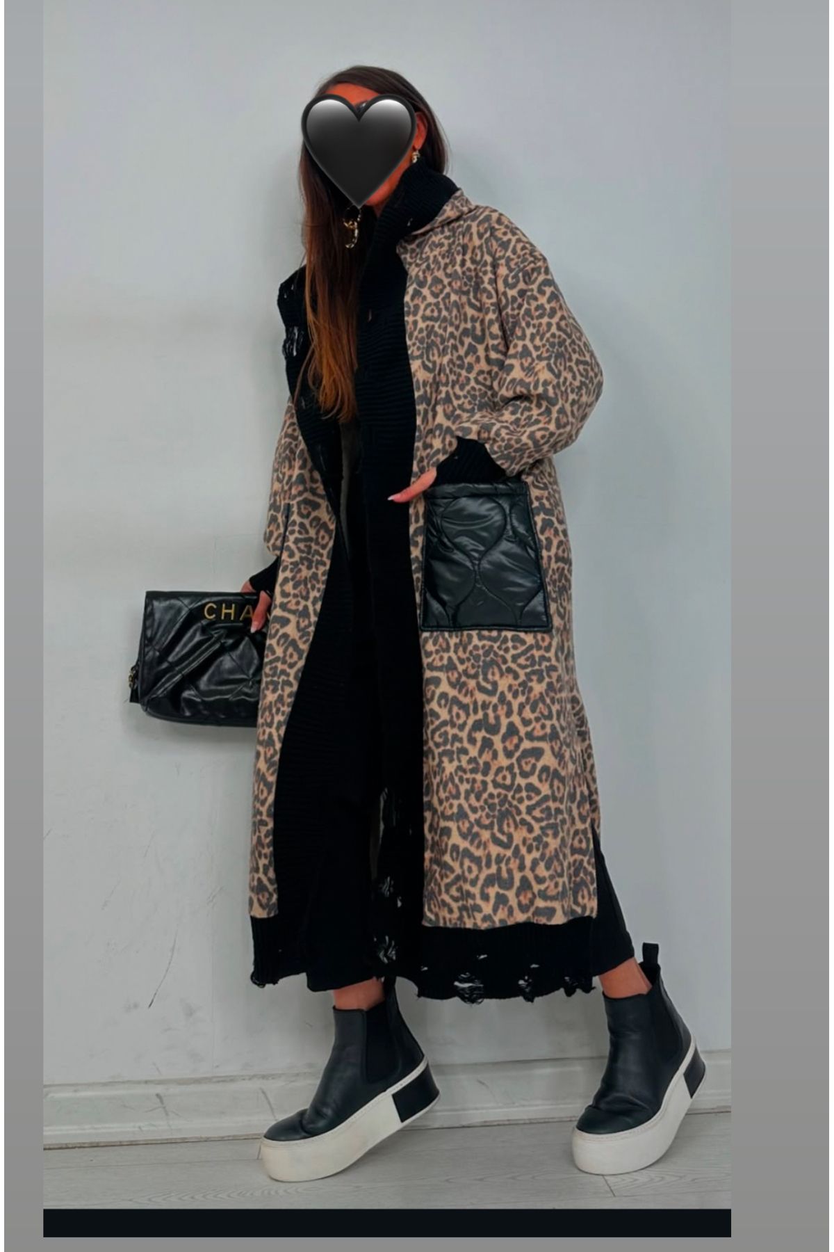 Butik Amine Oversize Leopar Hırka