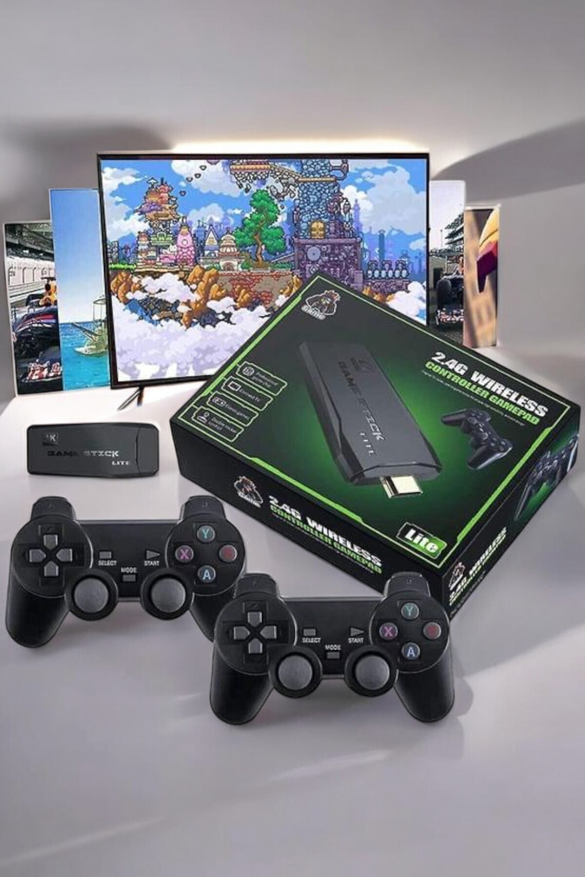 ASTRALTECH-Game Stick 2000 Game 2.4g Wireless Dual Handle High Sensitivity Wireless 3