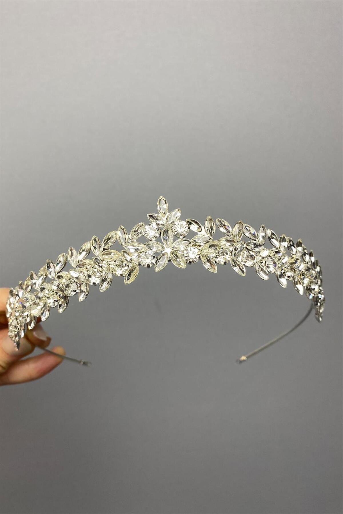 Hayalperest boncuk-Slim Elegant Vera Bridal Crown 5