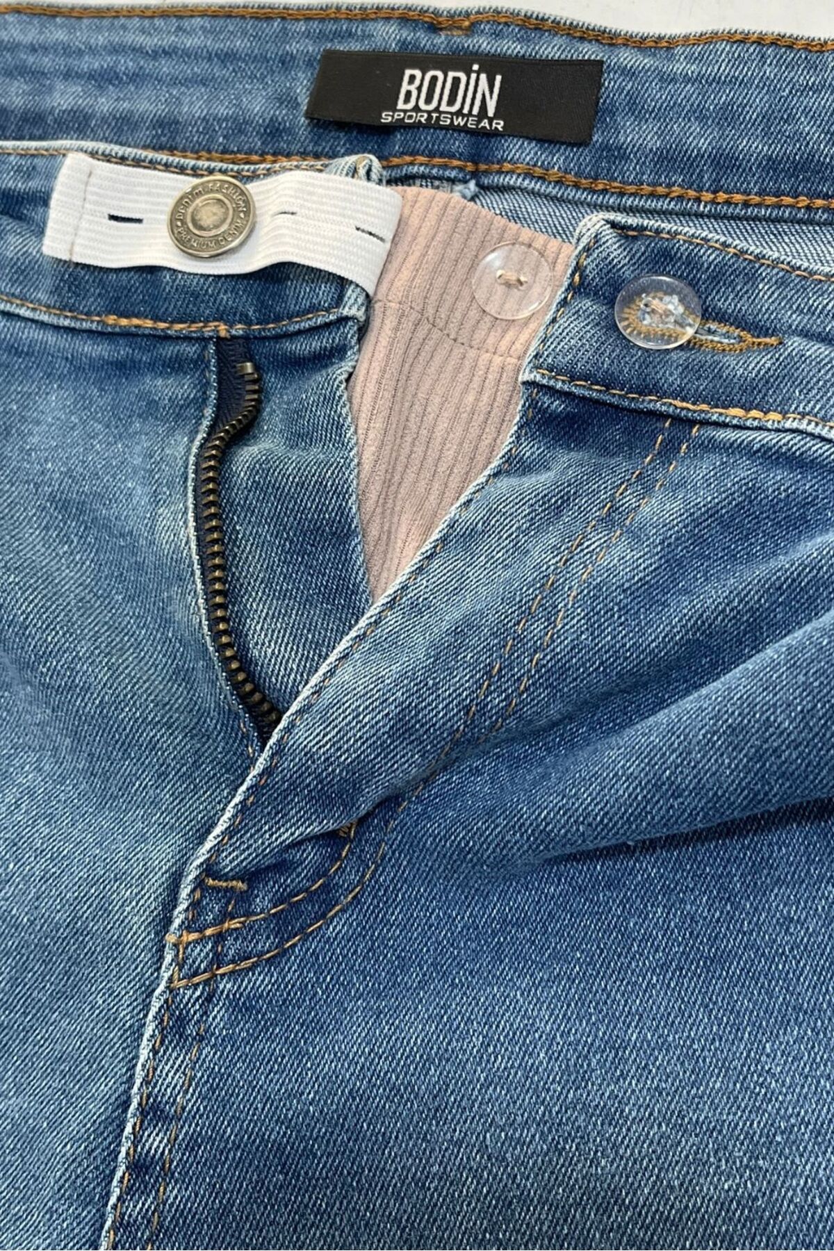 bodin-Extensor de talie cu nervuri pentru maternitate Pantaloni de damă elastic Lycra Compatibil cu nasturi drepti 3