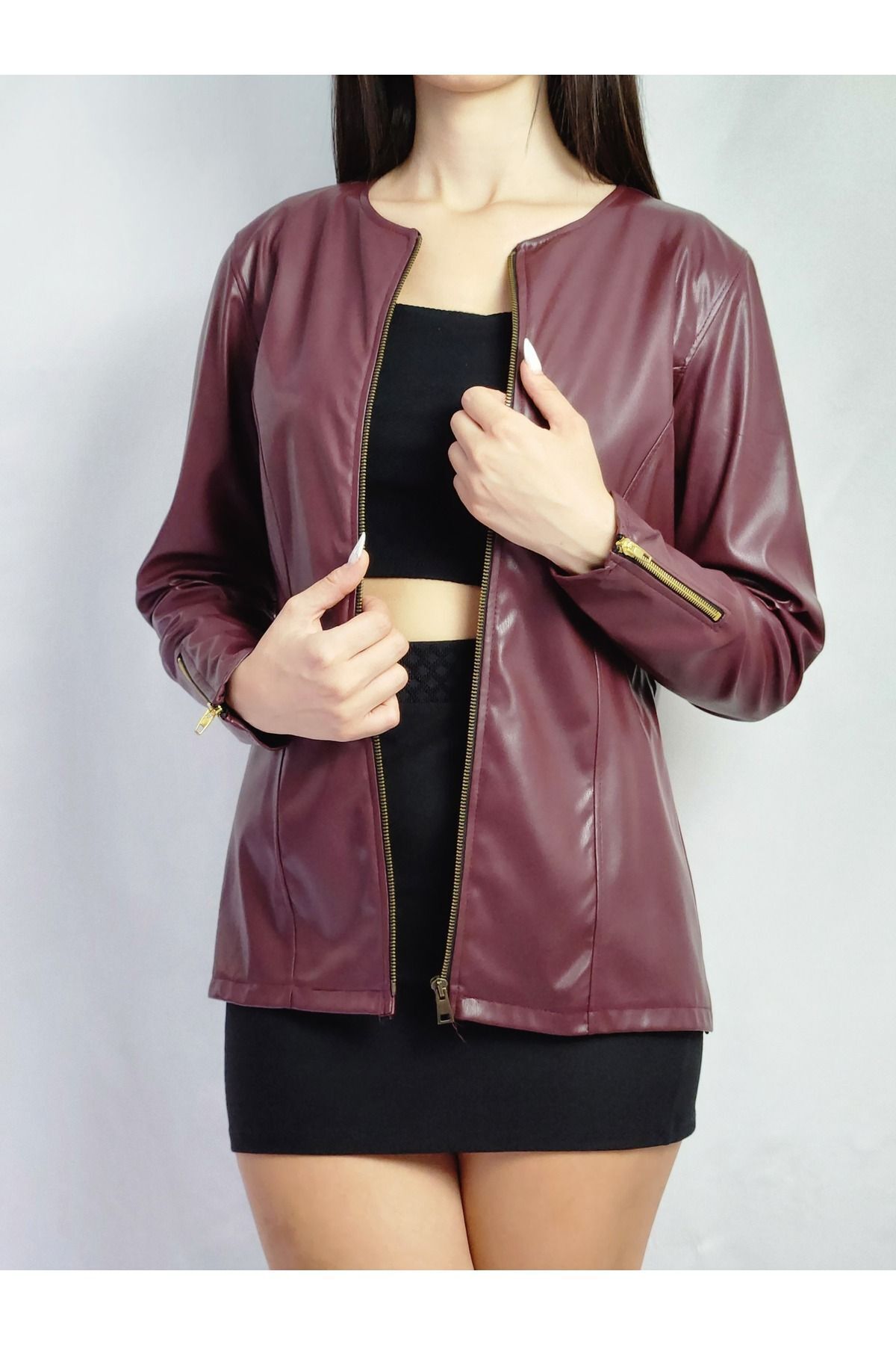 YAXİ-JACHETA DE PIELE ROSIE CLARET 1