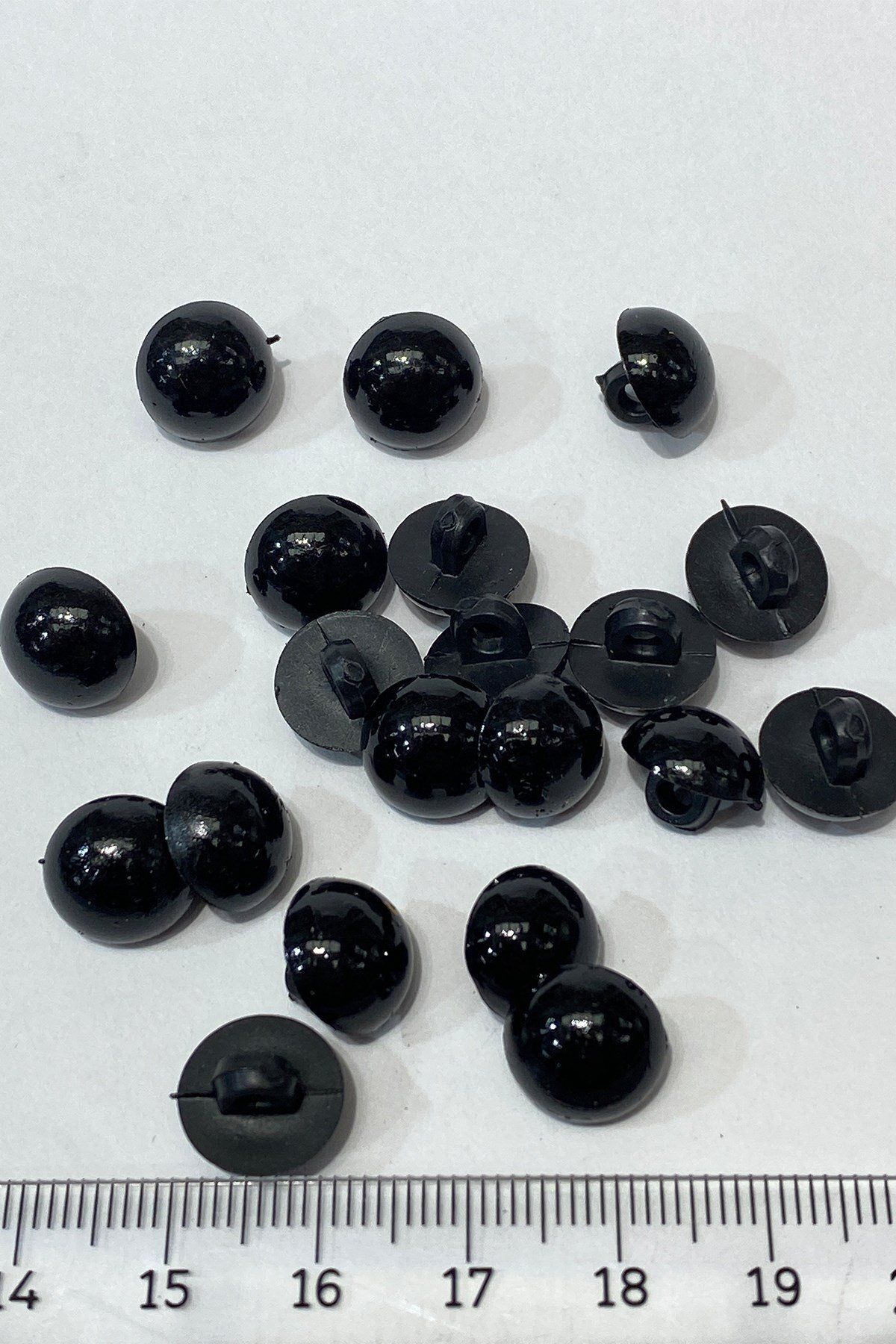 Hayalperest boncuk-10 Pieces Black Plastic Pearl Button 2