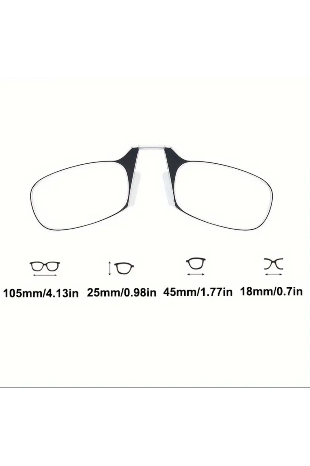 glasses accessory-Practical Phone Reading Glasses - Above Nose, Stickable Back +1.50 3