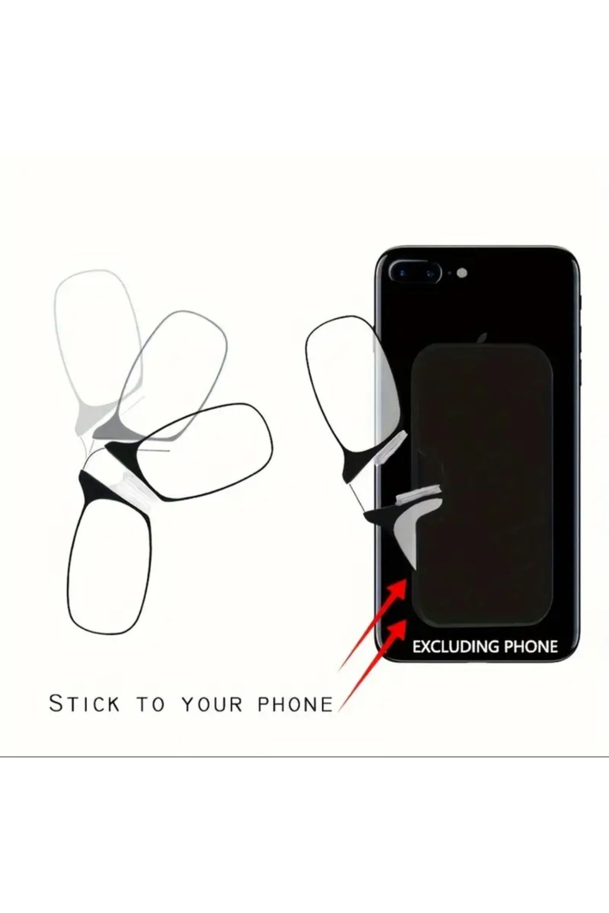 glasses accessory-Practical Phone Reading Glasses - Above Nose, Stickable Back +1.50 5