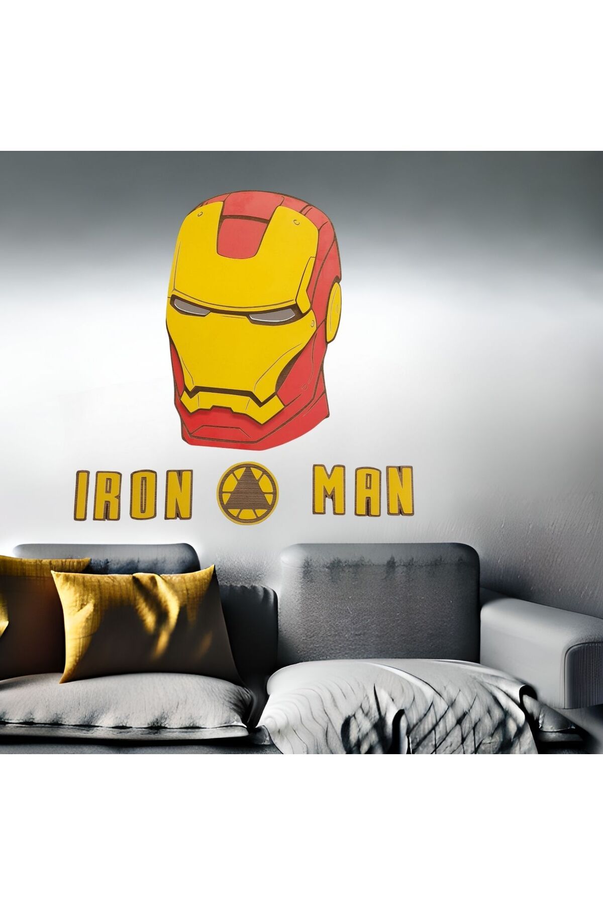 MİSHE TASARIM Mishe Tasarım Ahşap IRON MAN  Çocuk  Odası Duvar Süsü