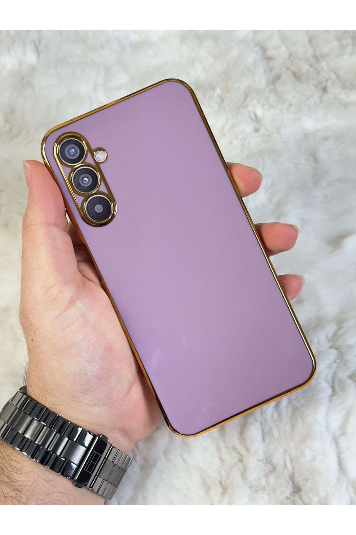 EMZTech Gold Kenarlı Silikon Galaxy A24 Kılıf